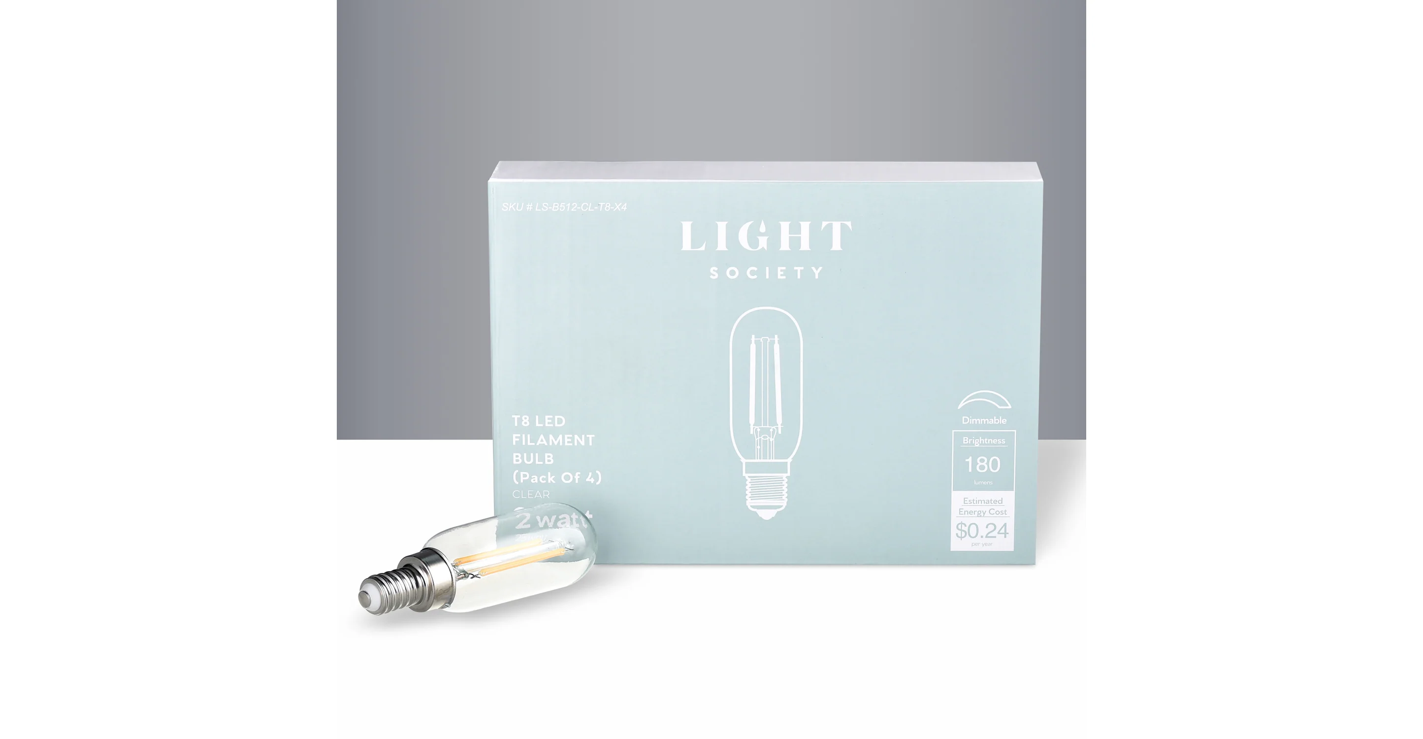 Tabby Dimmable T8 LED Filament Light Bulb