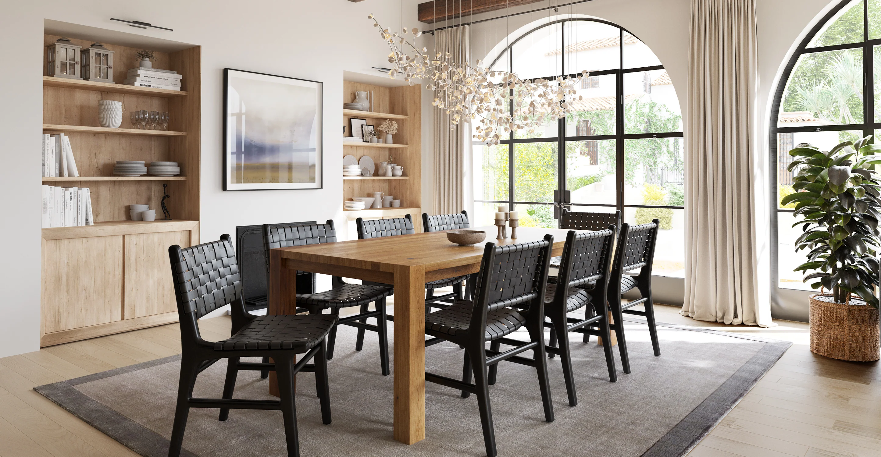 Banda Teak & Leather Dining Chair