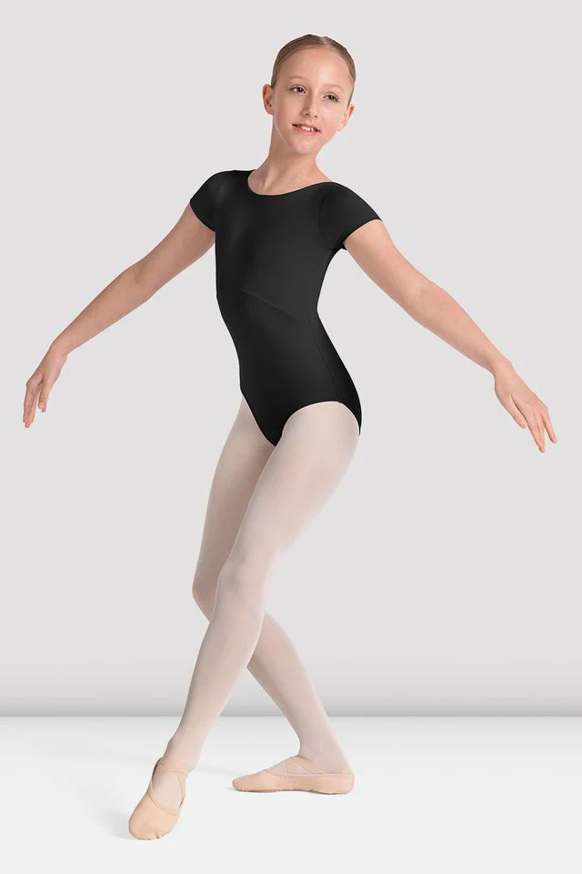 Girls Mirella Kaleidoscope Plain Boat Neck Leotard