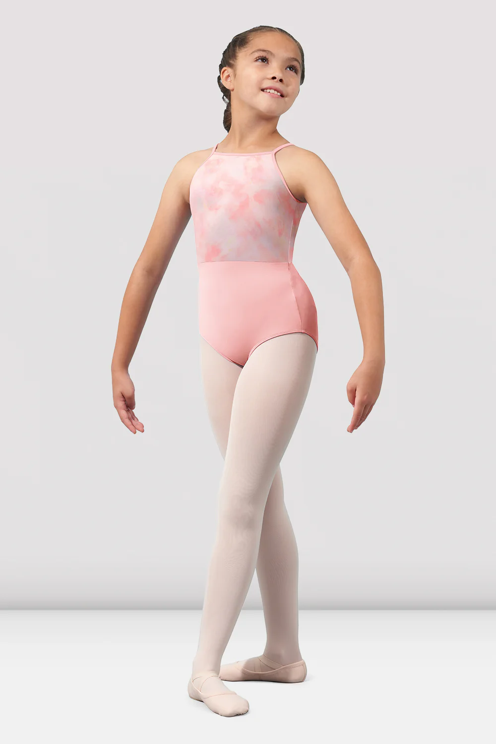 Girls Mirella Watercolor Halter Neck Leotard