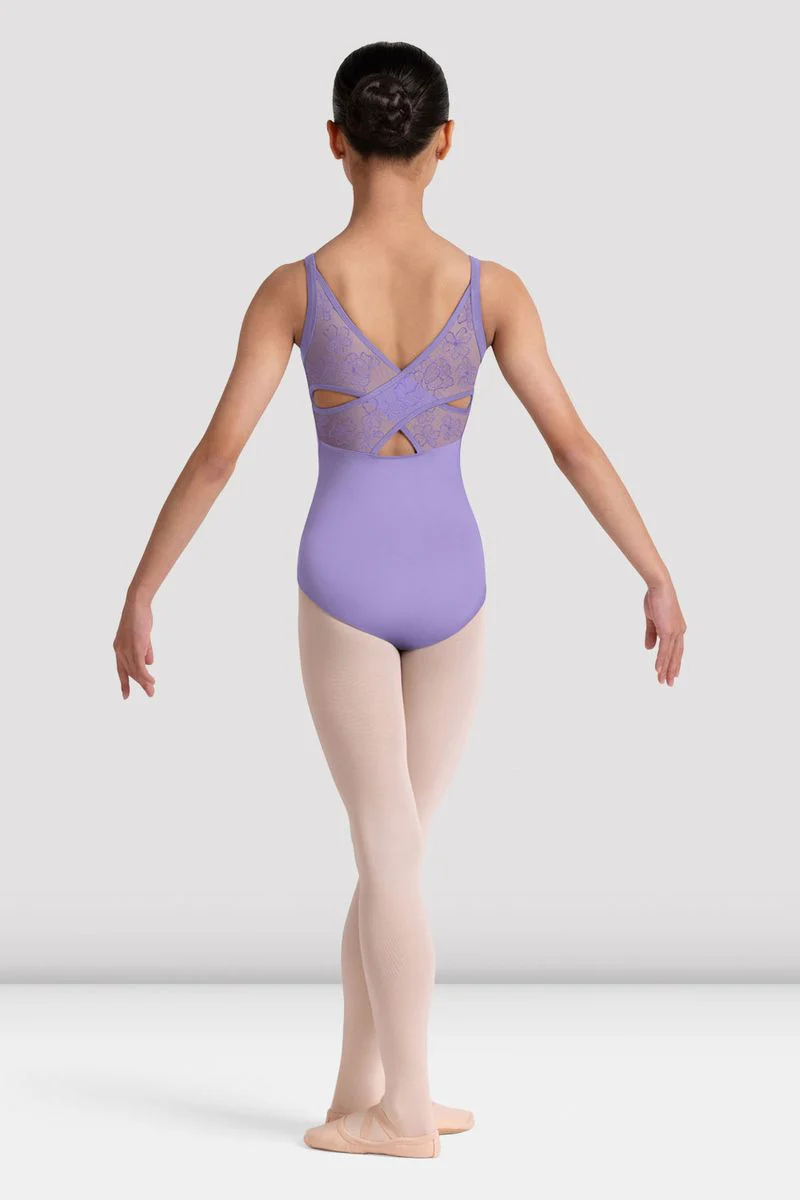 Girls Jazz Floral Cross Back Leotard