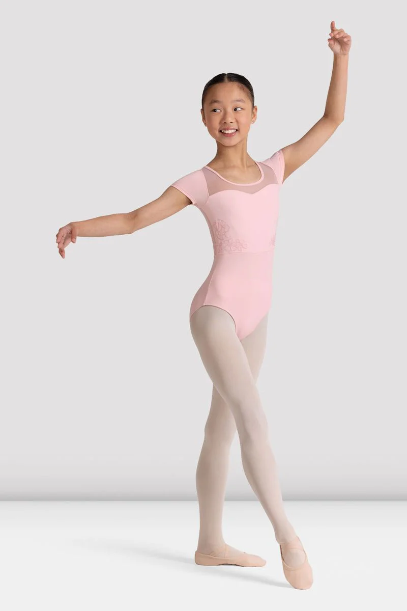 Girls Mei Floral Cap Sleeve Leotard