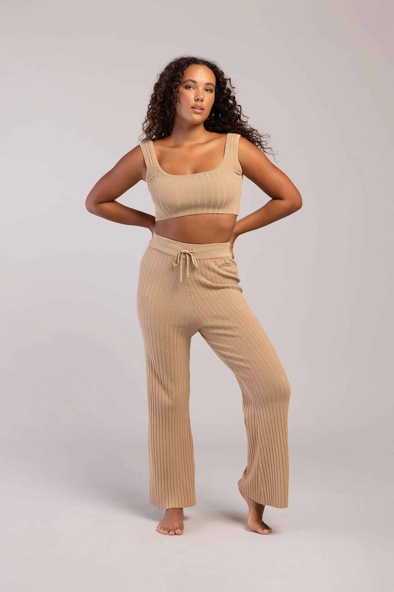 Rib Lounge Wide Leg Pant