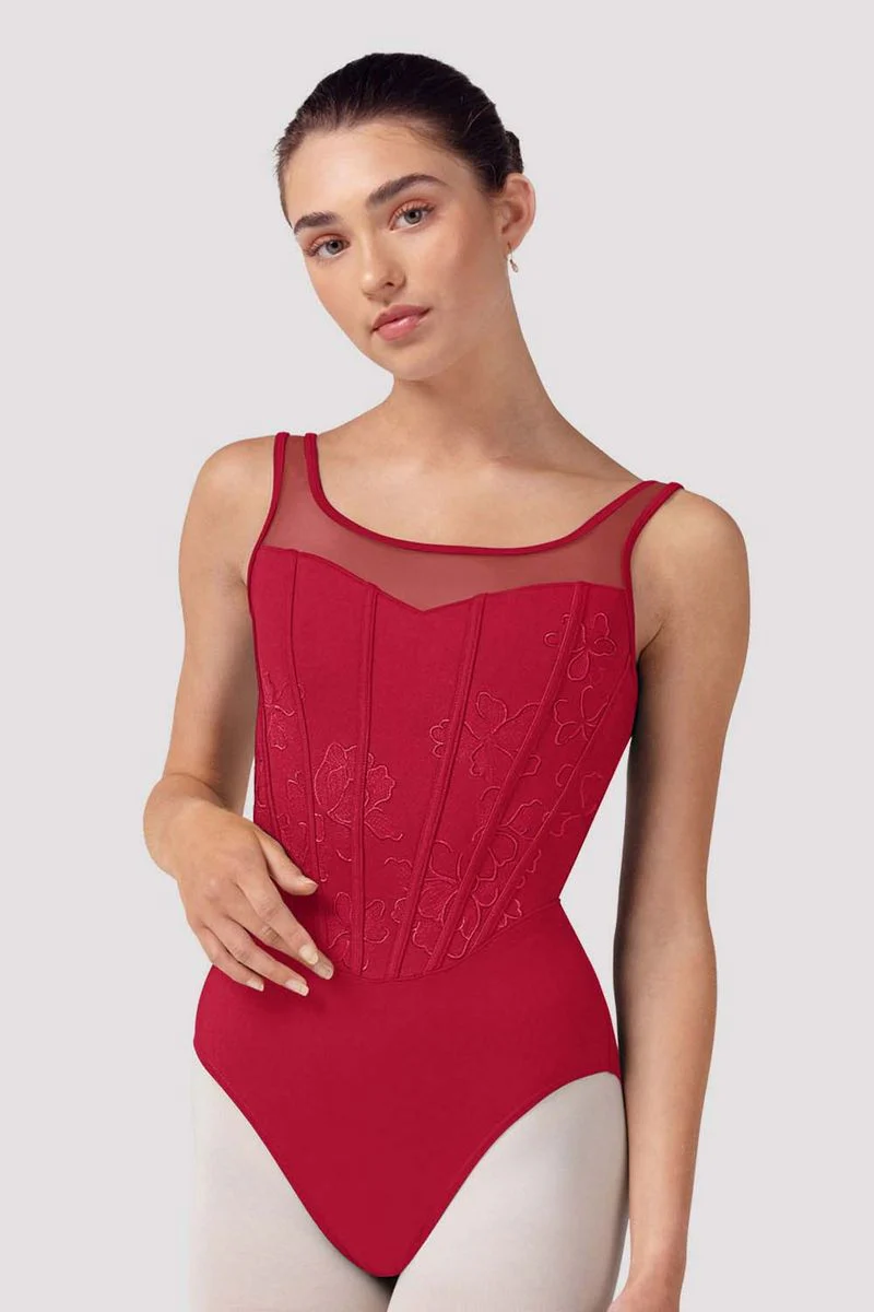 Ladies Isabella Floral Scoop Back Leotard