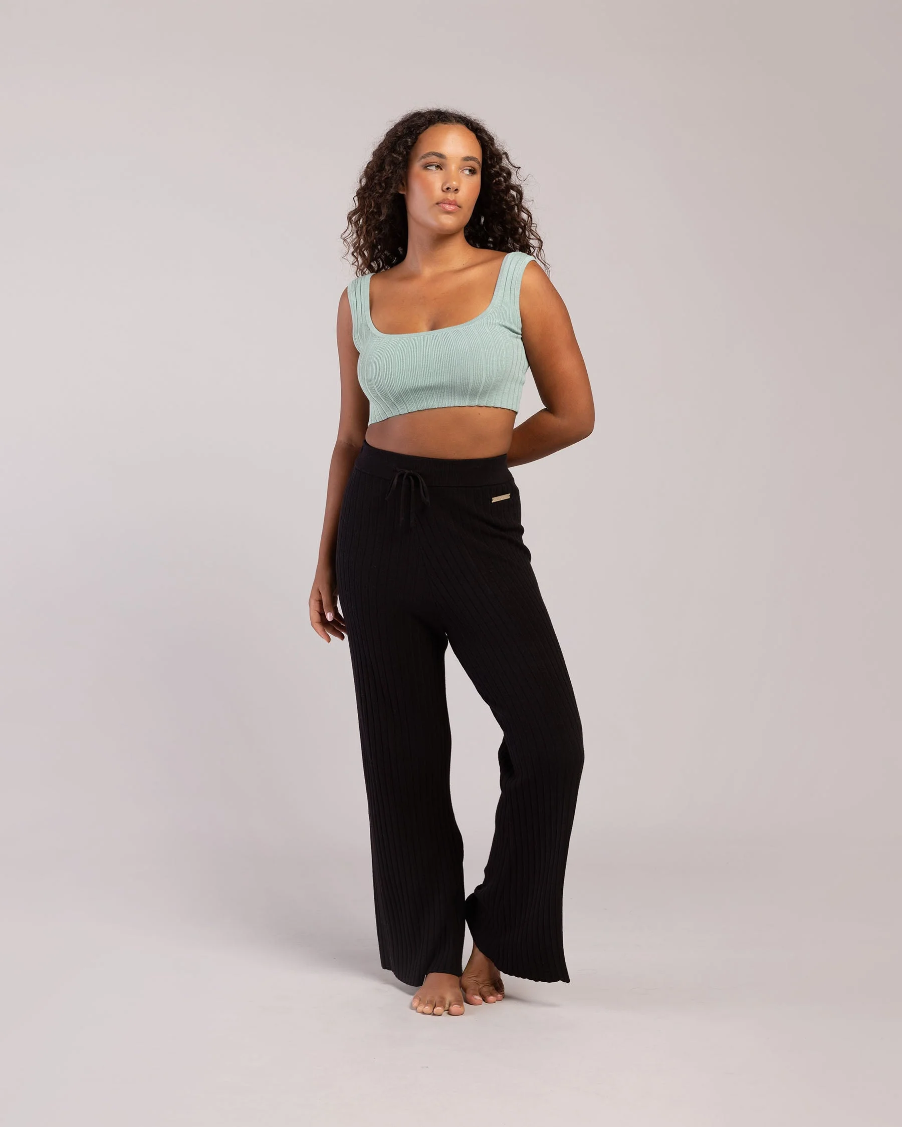 Rib Lounge Wide Leg Pant