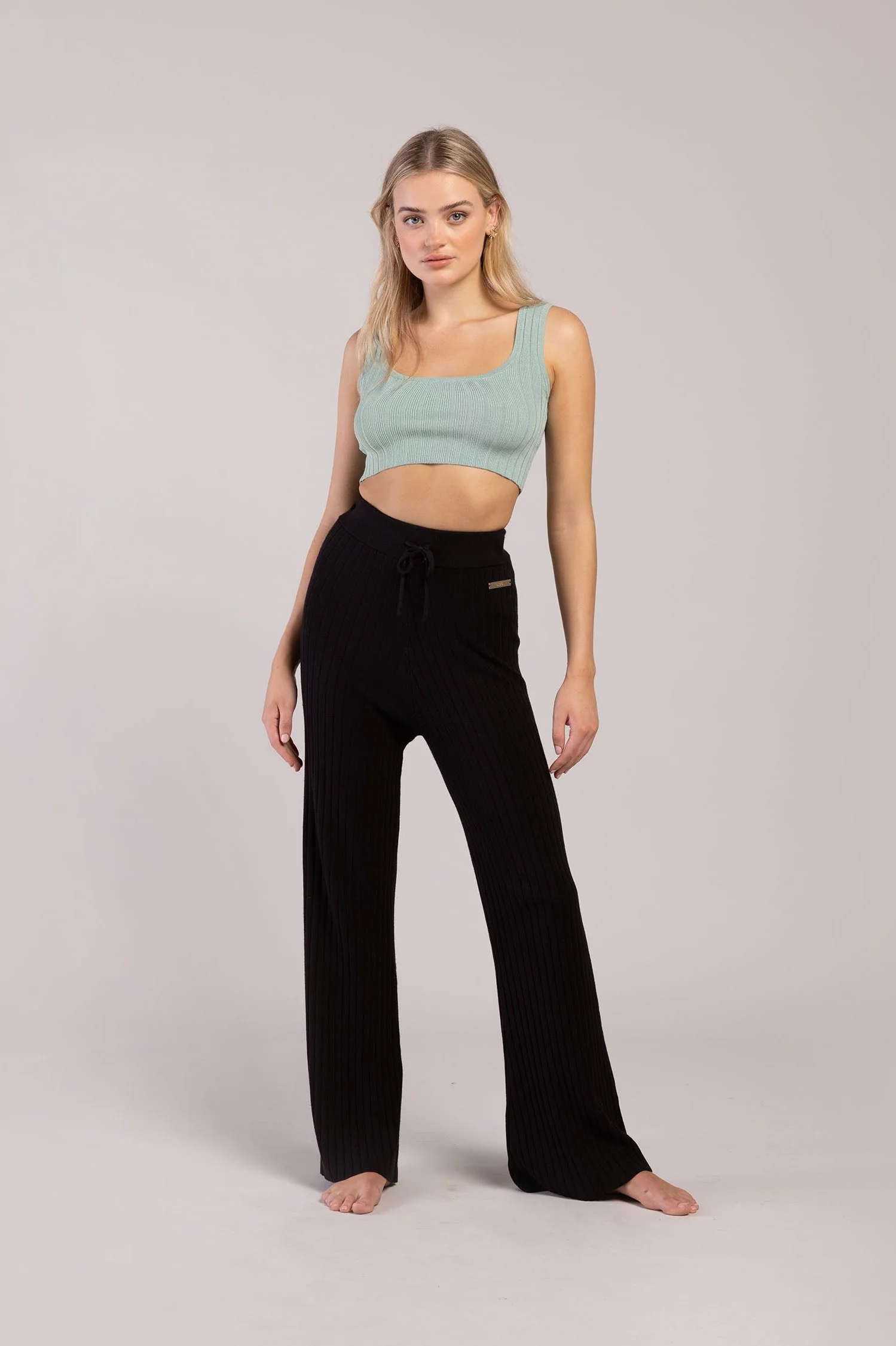 Rib Lounge Wide Leg Pant