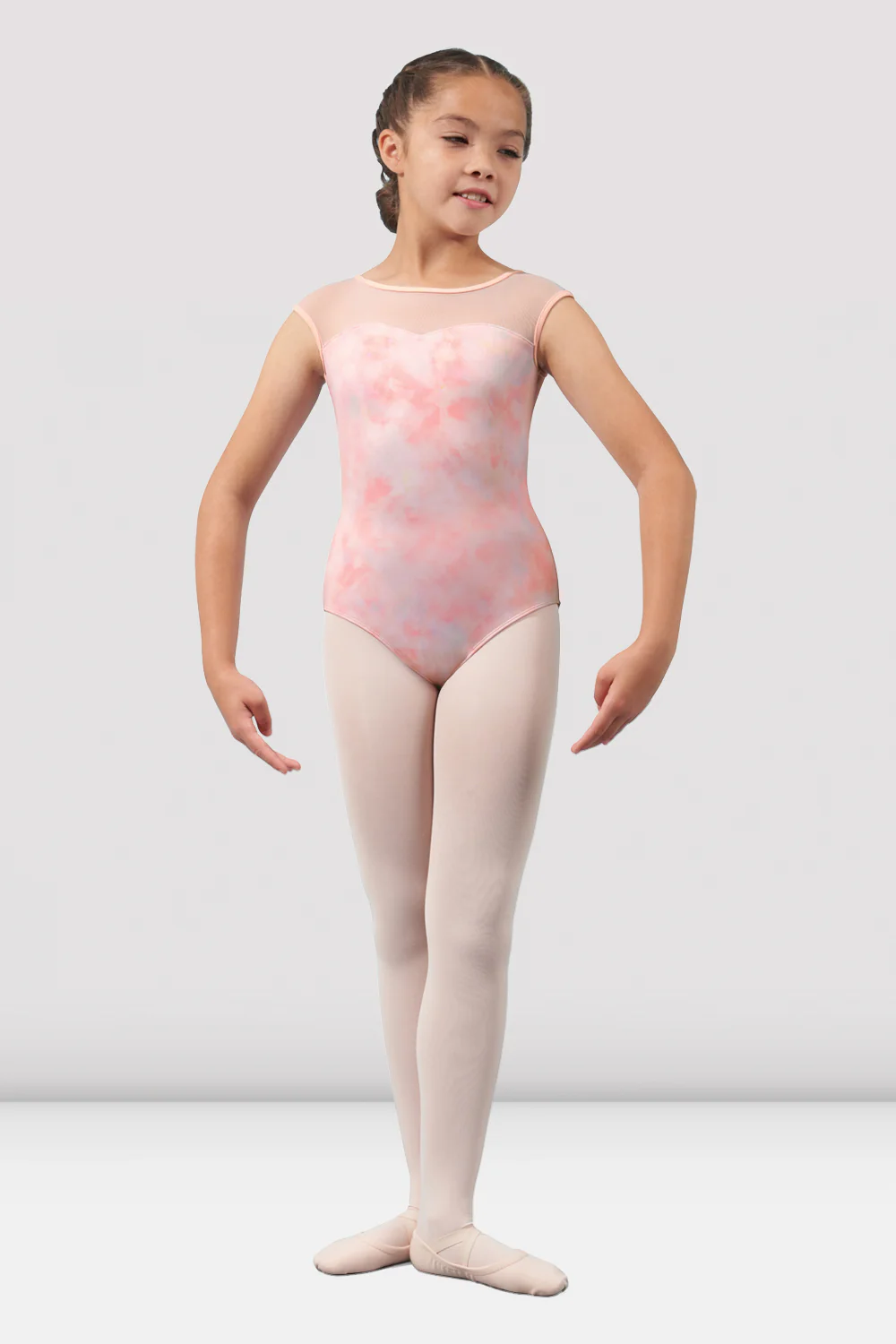 Girls Mirella Watercolor Cap Sleeve Leotard