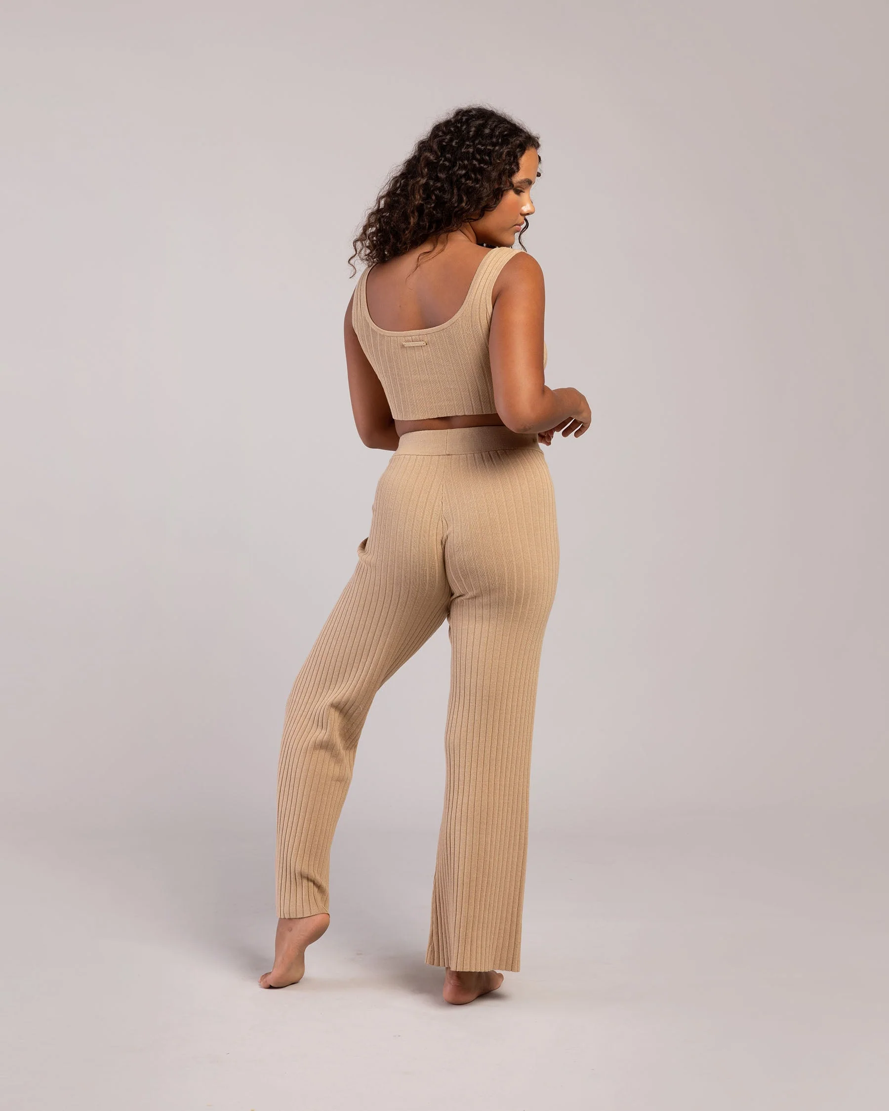 Rib Lounge Wide Leg Pant