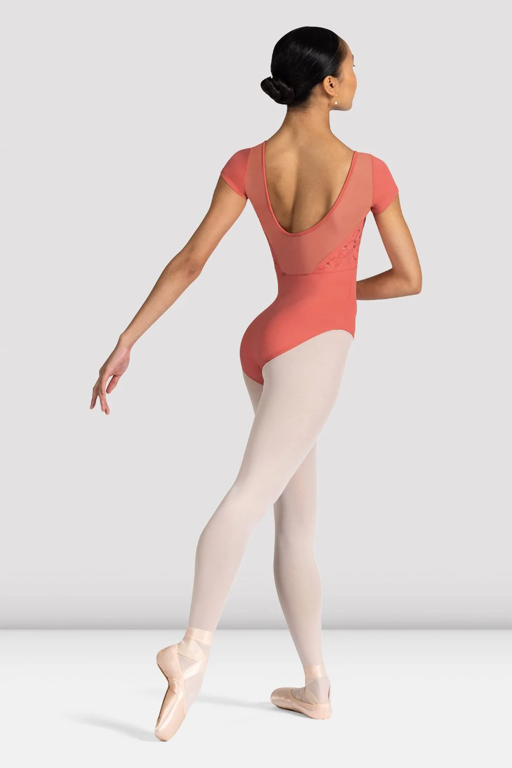 Ladies Aster Floral Cap Sleeve Leotard