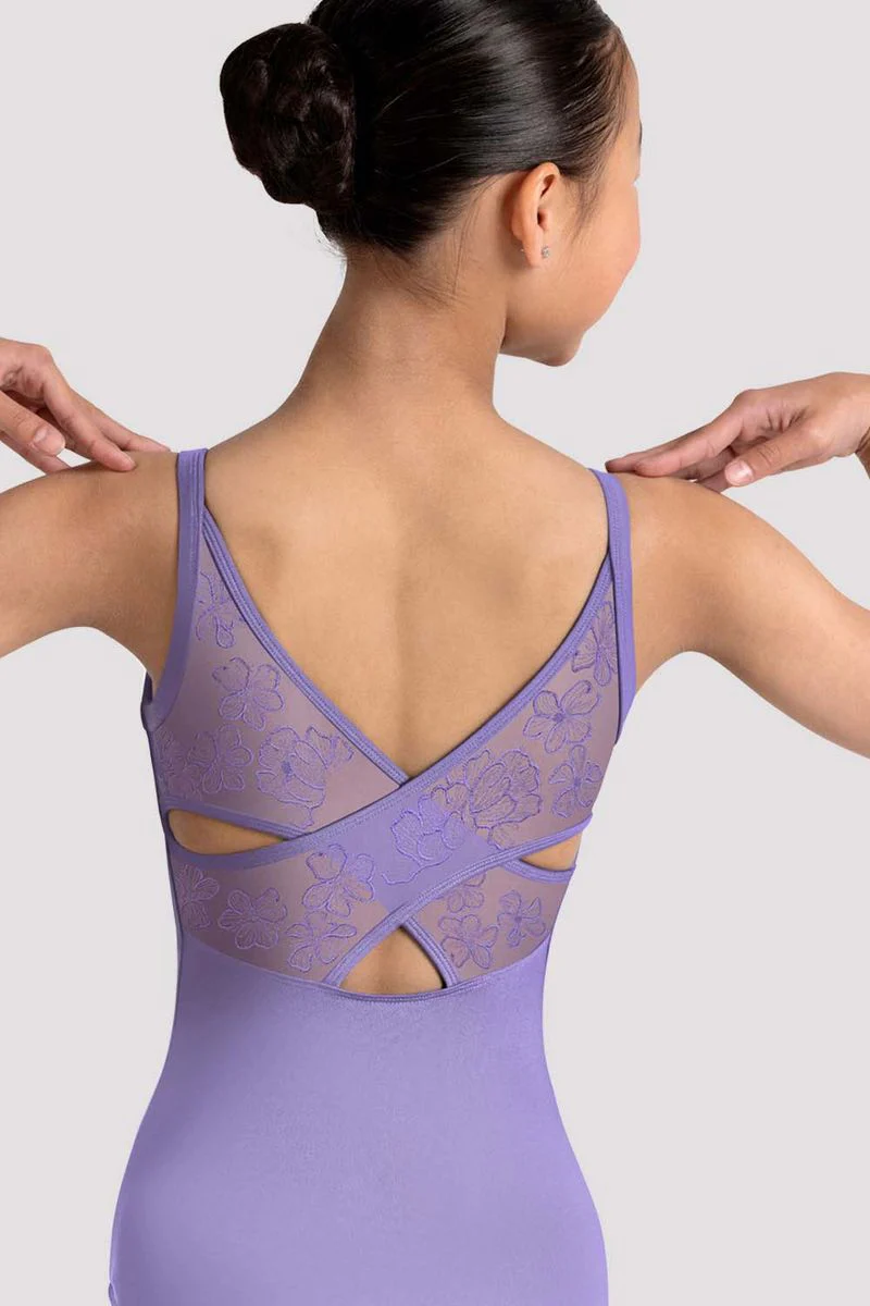 Girls Jazz Floral Cross Back Leotard