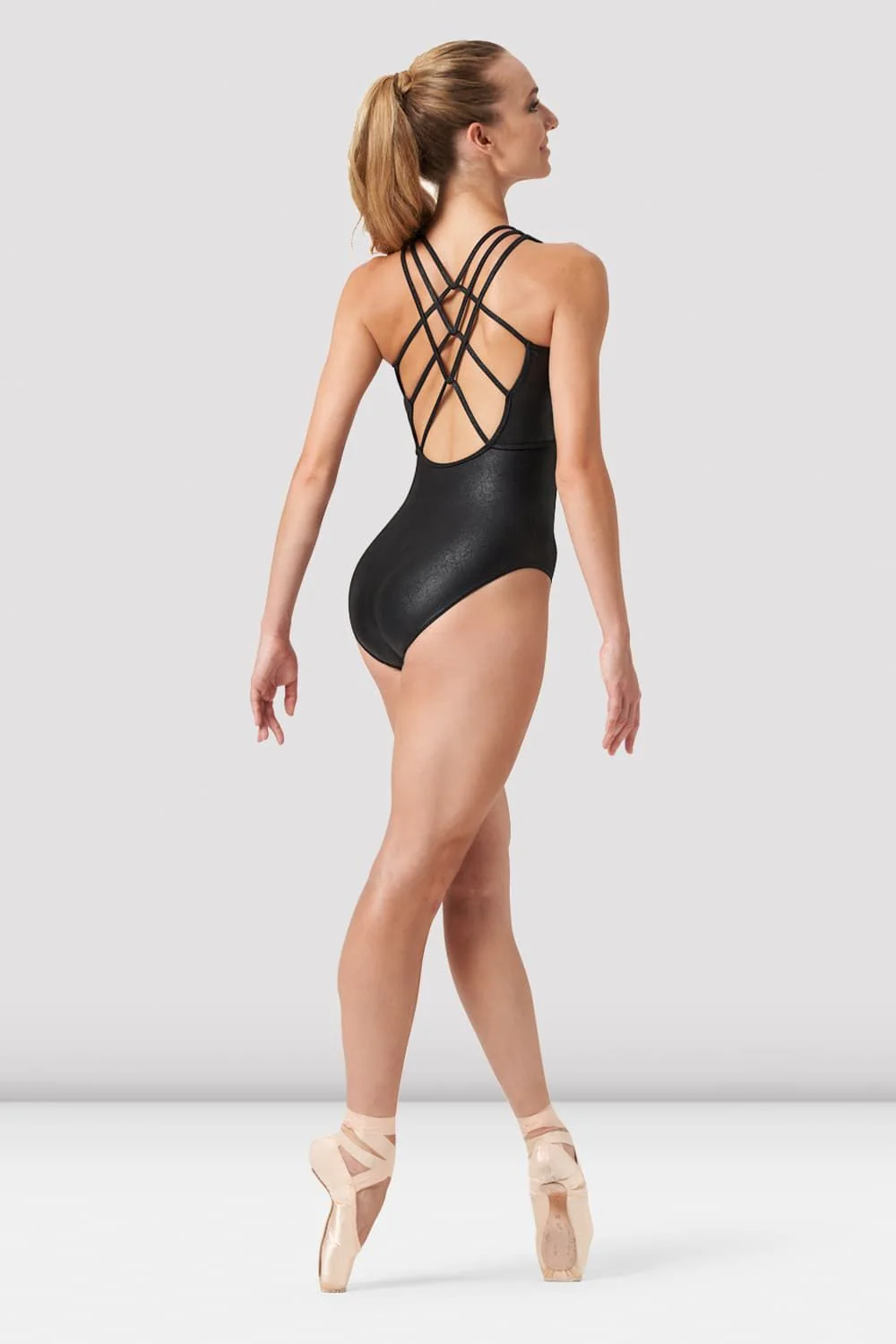 Ladies Koa Cross Back Leather Look Leotard