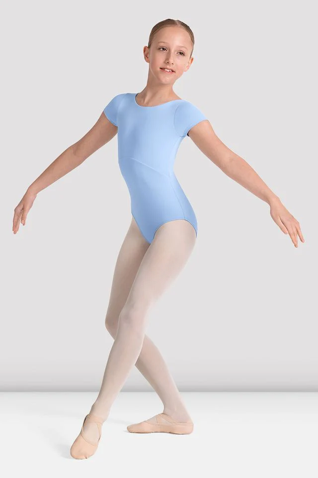 Girls Mirella Kaleidoscope Plain Boat Neck Leotard