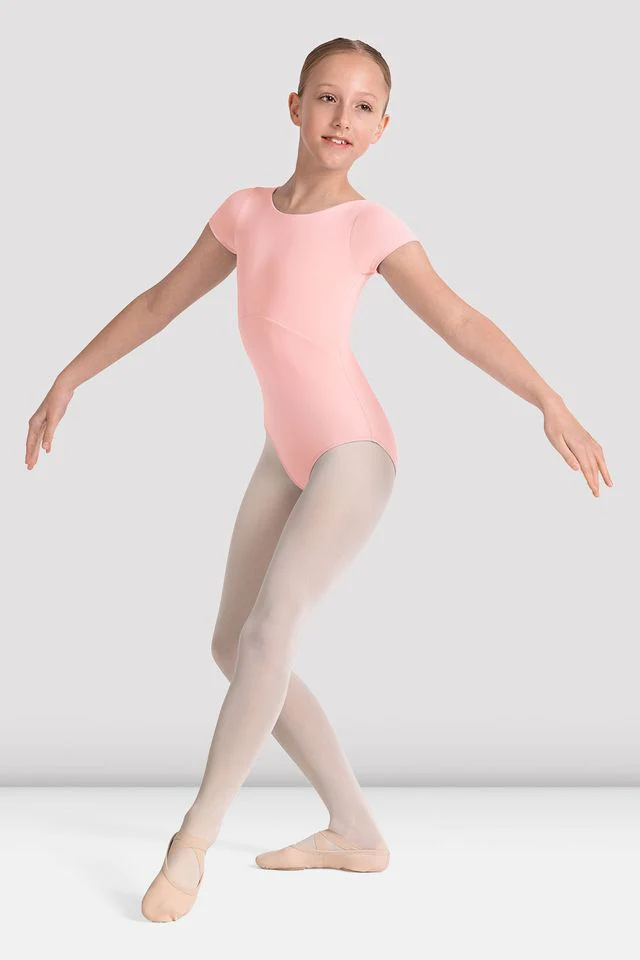 Girls Mirella Kaleidoscope Plain Boat Neck Leotard
