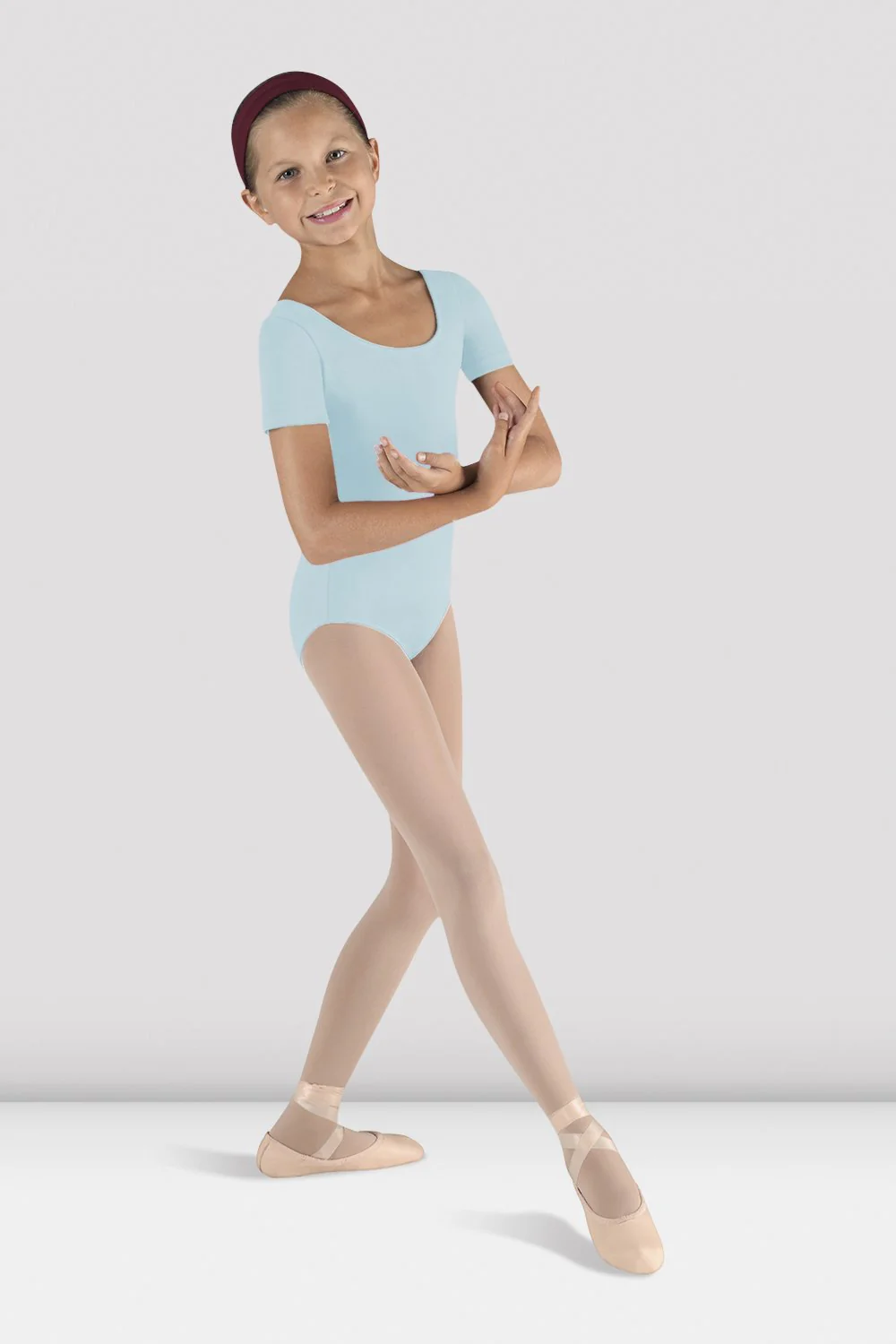 Girls Short Sleeve Round Neck Leotard