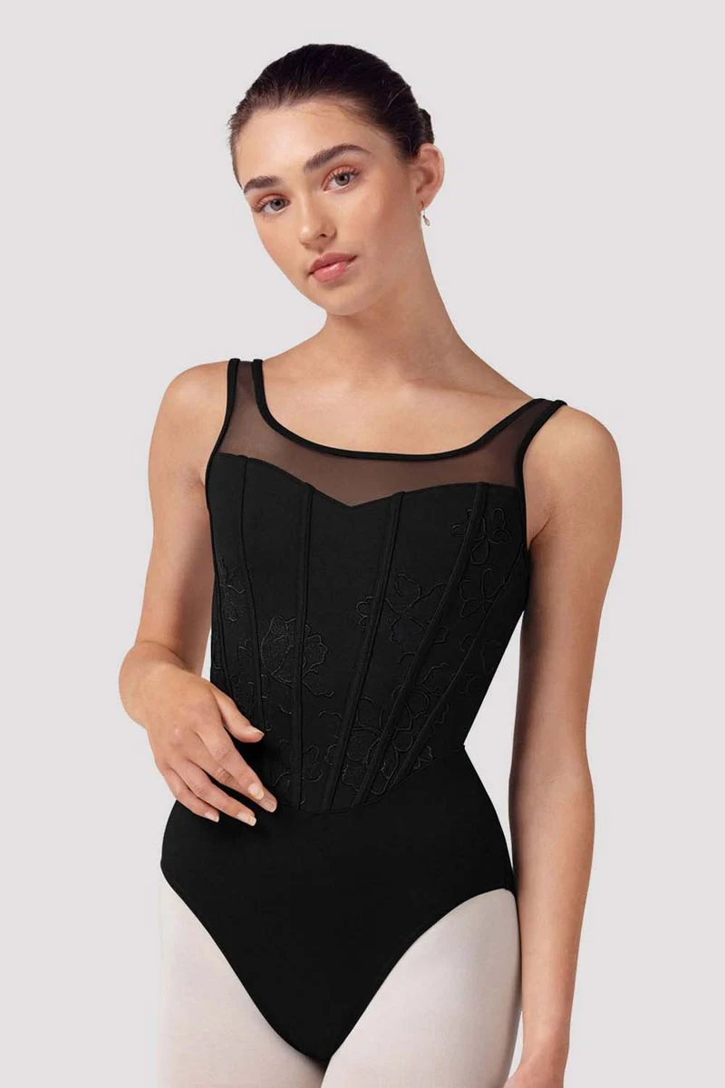 Ladies Isabella Floral Scoop Back Leotard
