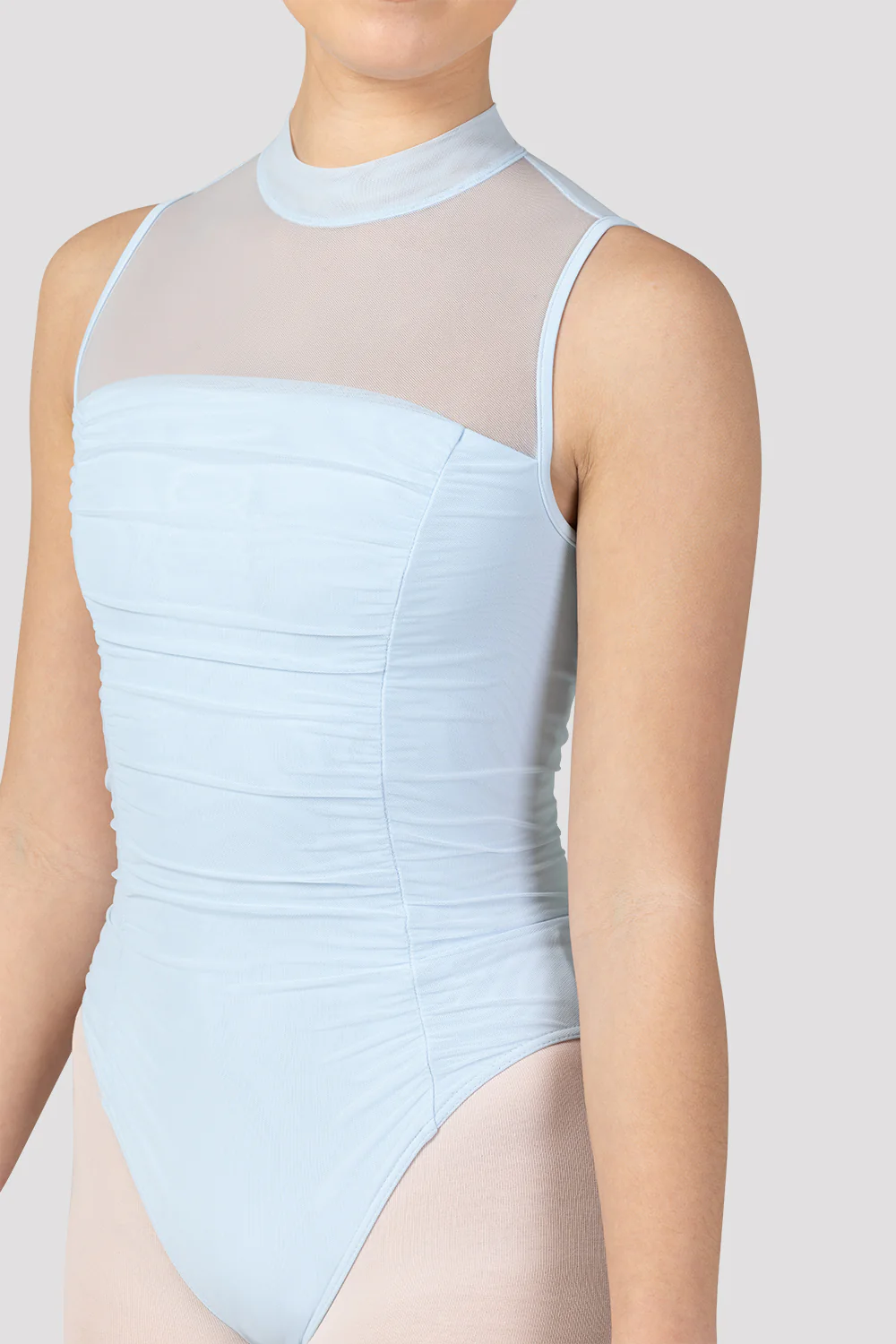 Ladies Fenella Ruched Bodice Mock Neck Leotard