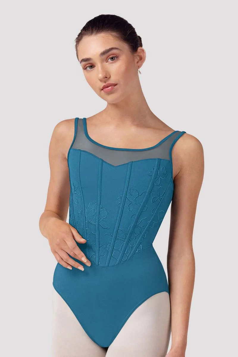 Ladies Isabella Floral Scoop Back Leotard