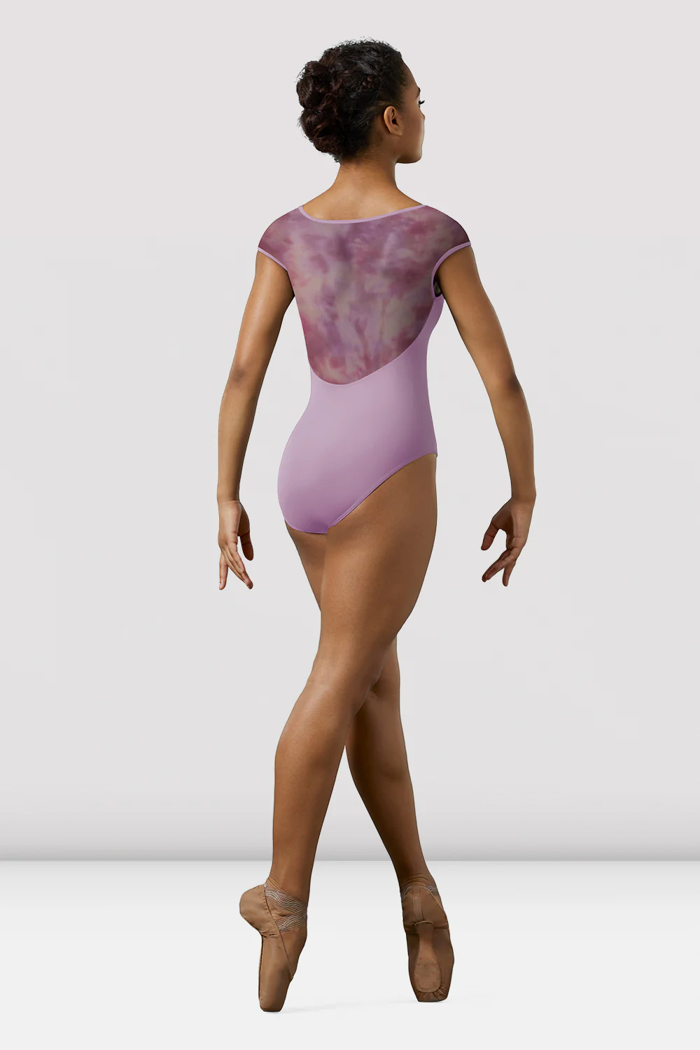 Ladies Mirella Watercolor Mesh Cap Sleeve Leotard