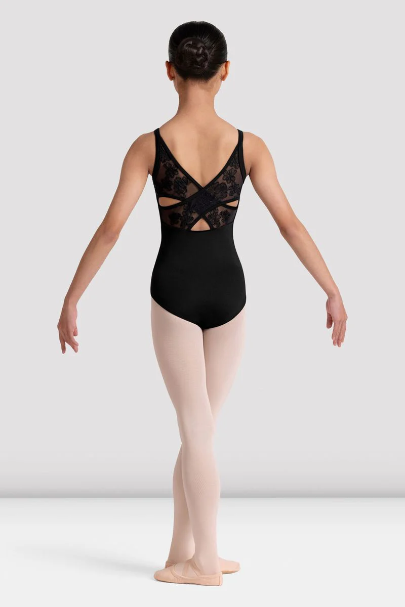 Girls Jazz Floral Cross Back Leotard