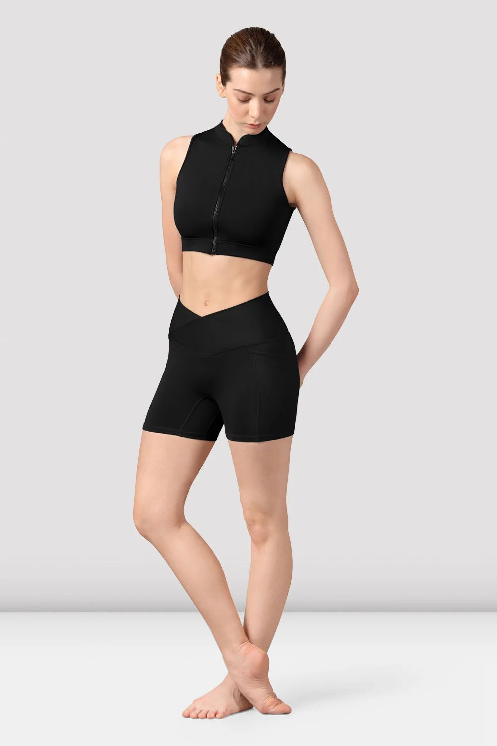Ladies Alix Zip Front Crop Top