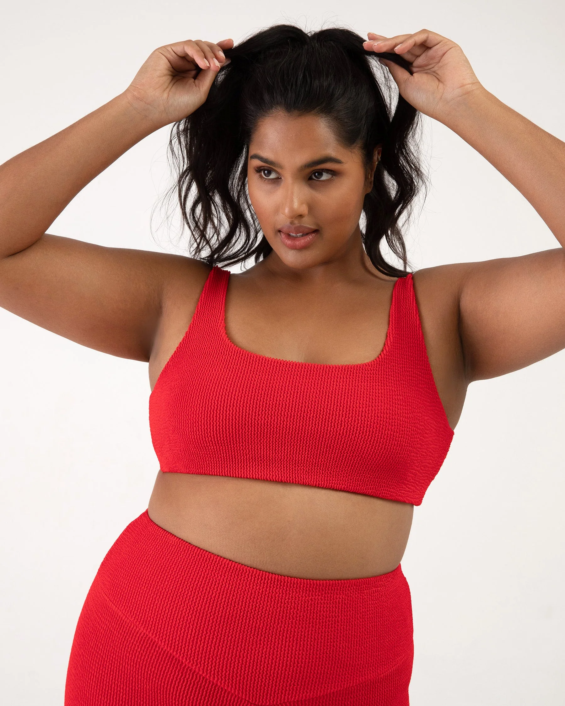 Crinkle Square Neck Bra