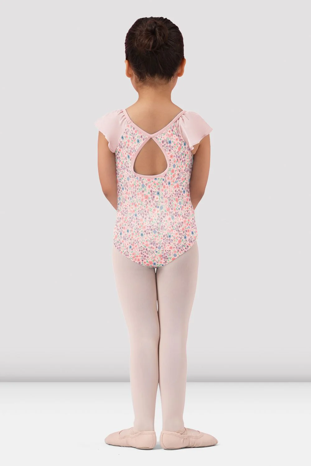 Girls Mirella Ditsy Floral Frill Sleeve Leotard