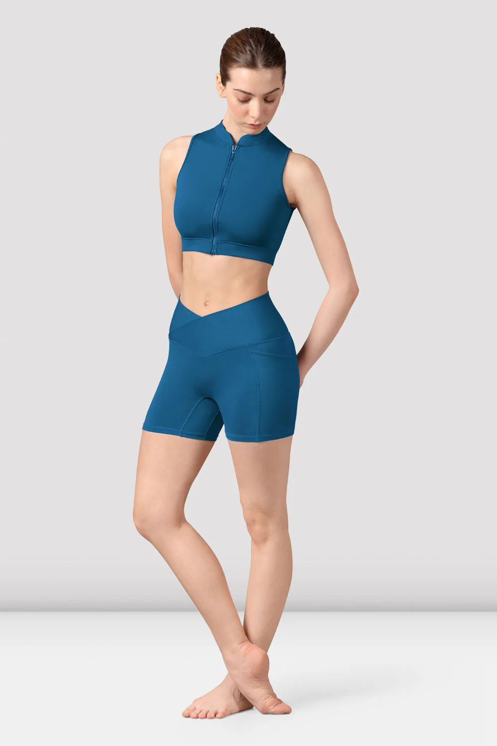 Ladies Alix Zip Front Crop Top