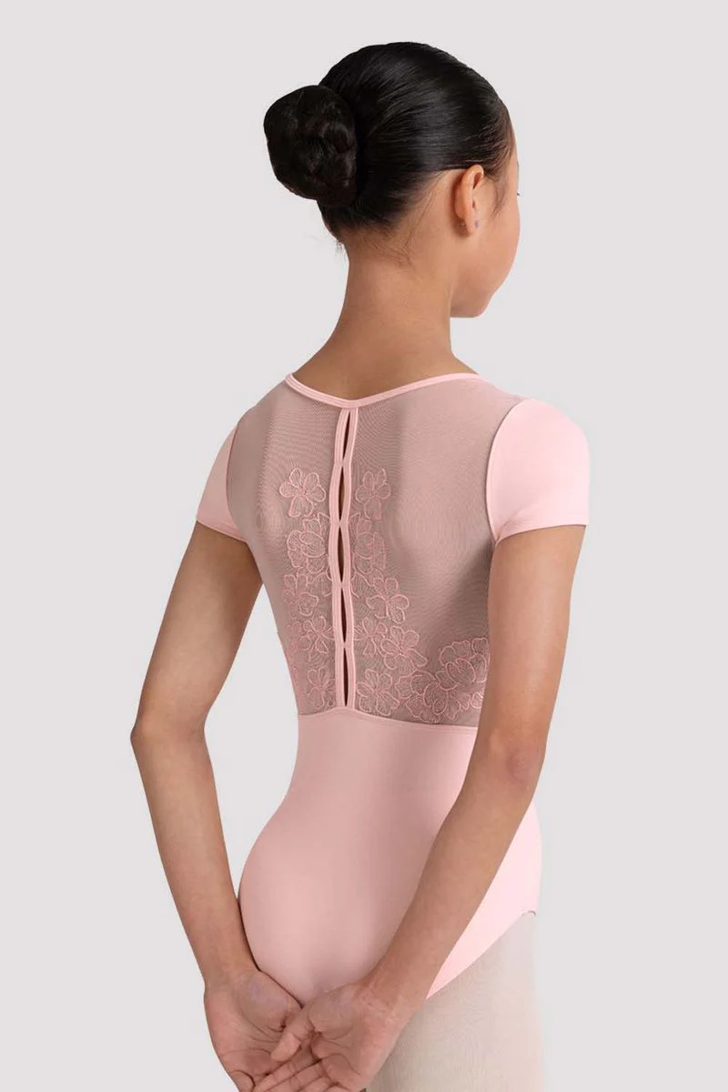 Girls Mei Floral Cap Sleeve Leotard