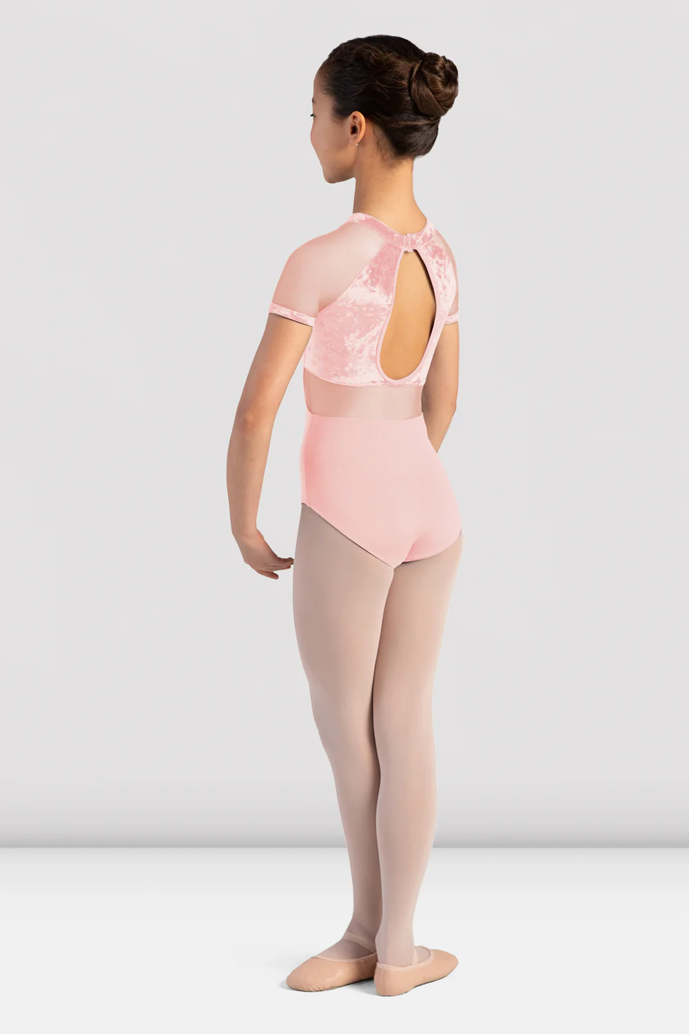 Girls Sasha Velvet Mock Neck Leotard