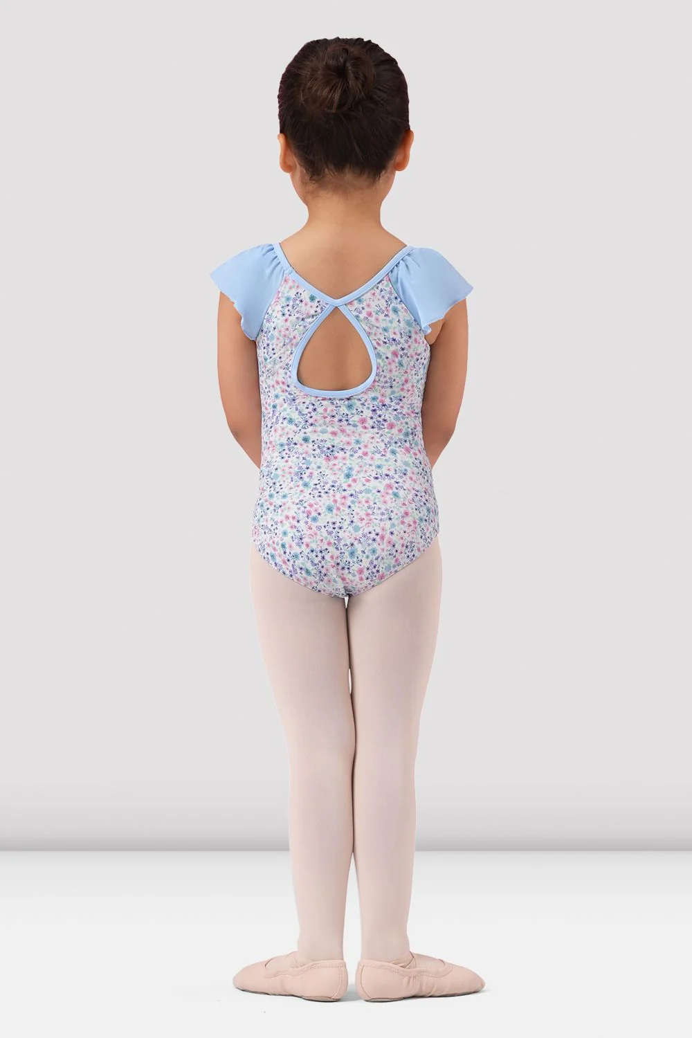 Girls Mirella Ditsy Floral Frill Sleeve Leotard