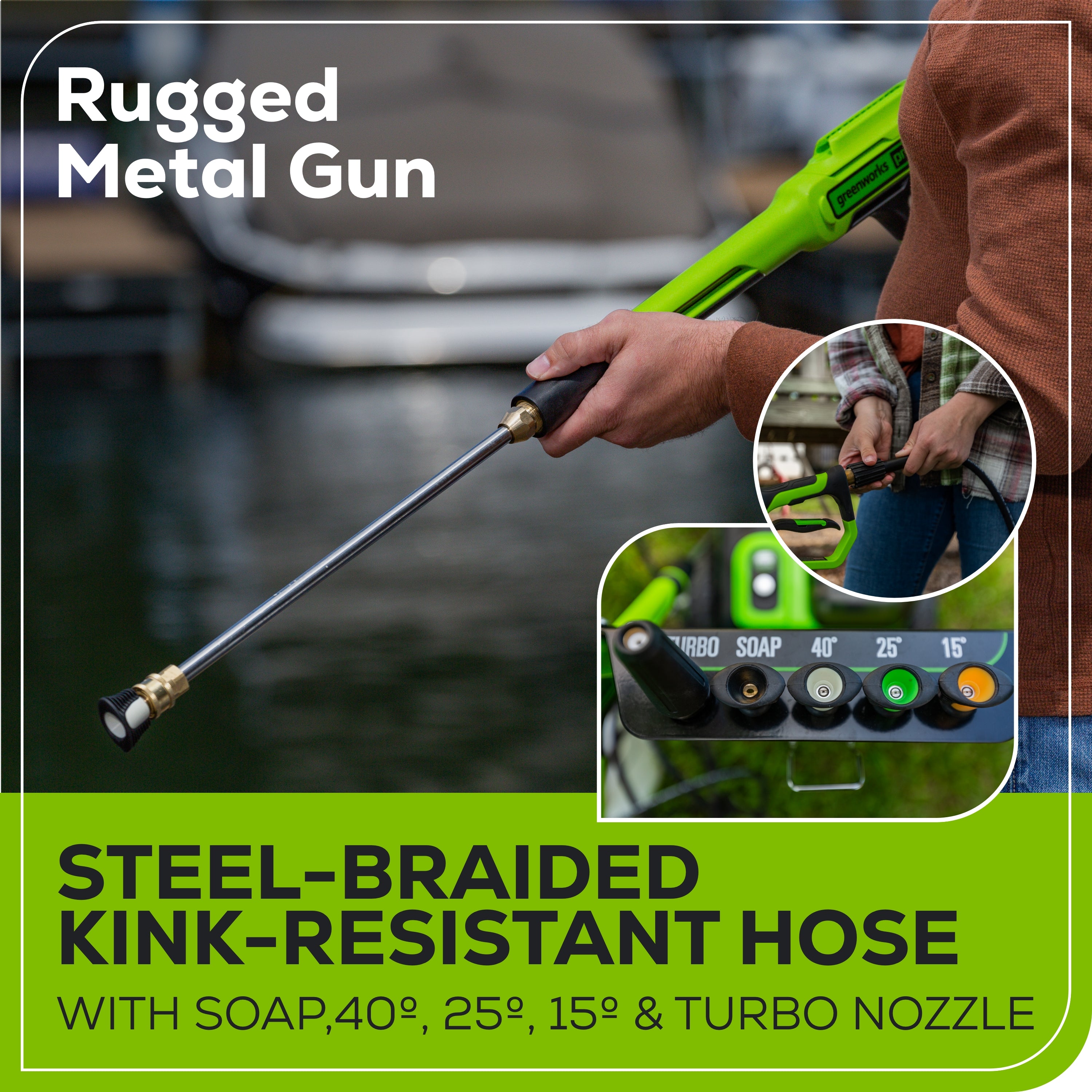 60V 3000-PSI 2.0 GPM Electric Pressure Washer w/ (2) 4.0Ah Batteries & Rapid Charger