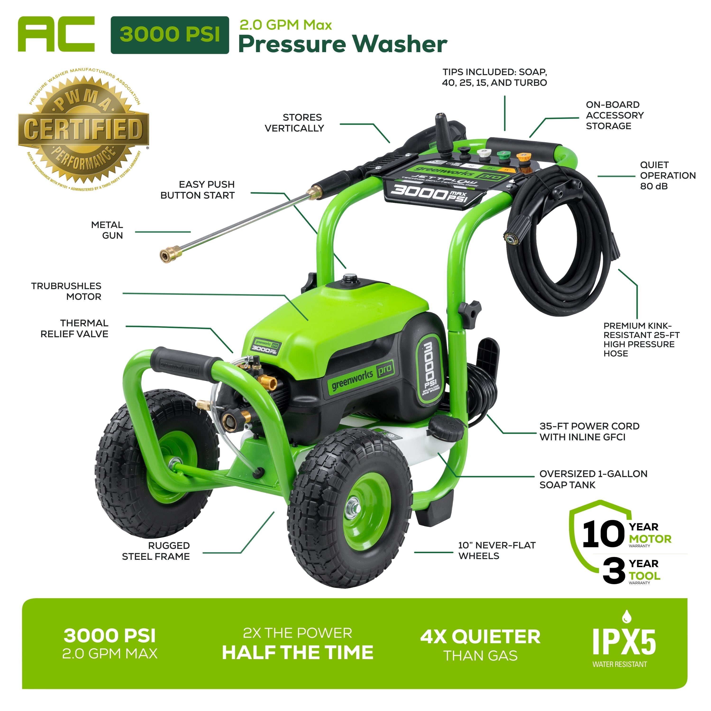 3000 PSI Pressure Washer w/ 15