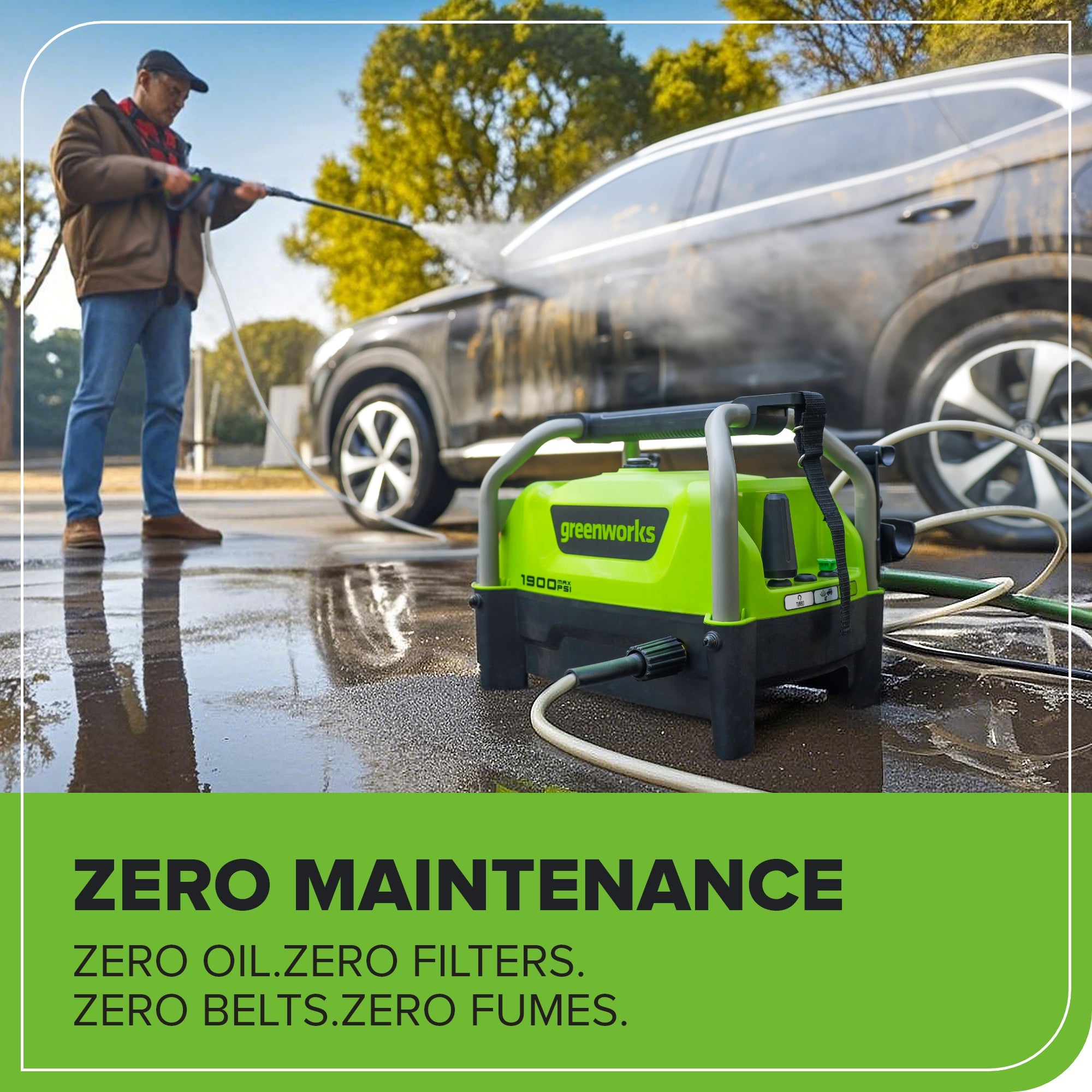 1900 PSI 1.2 GPM Portable Hand Carry Cold Water Electric Pressure Washer