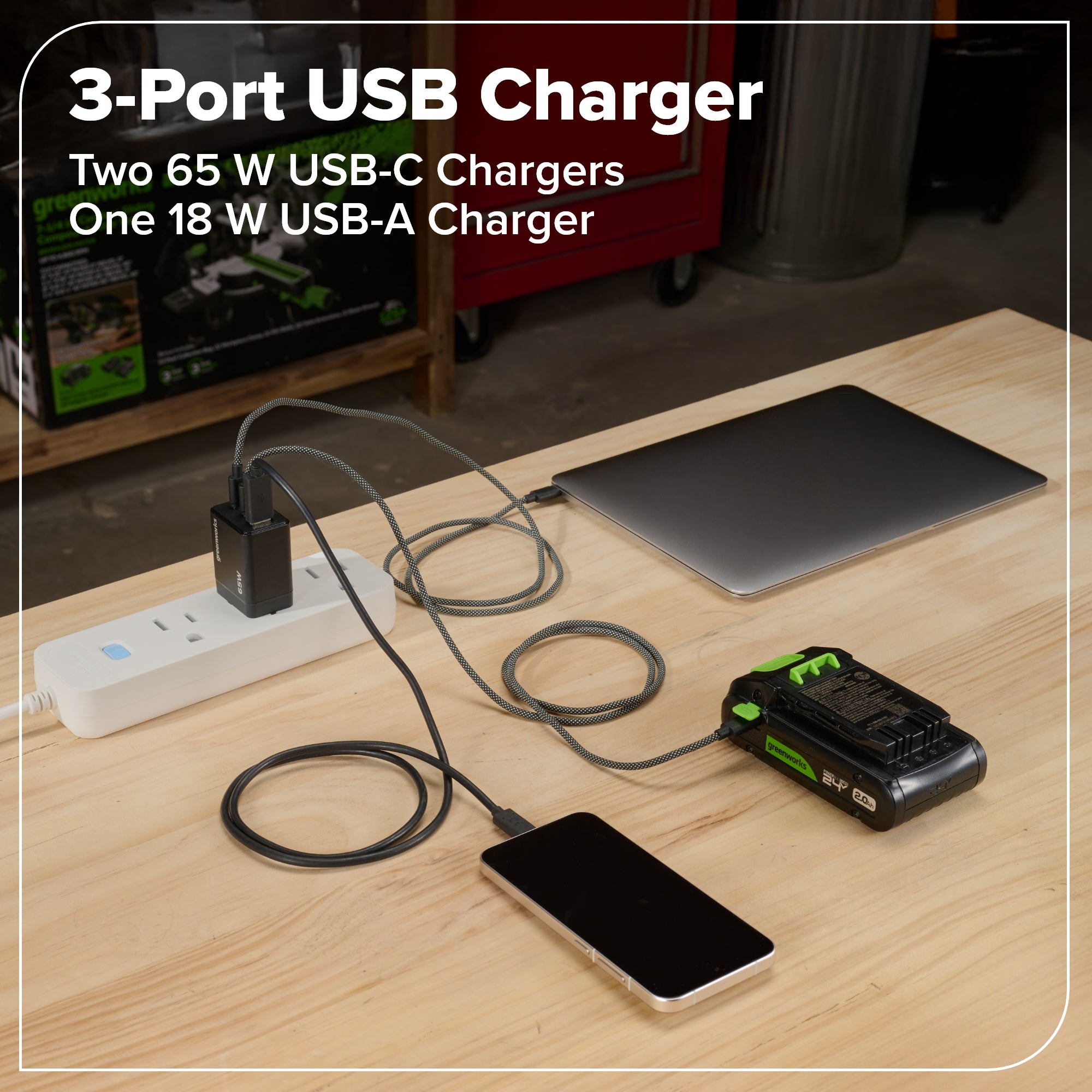 24V Brushless Power Tool 10PC Combo Kit w/ (2) 4.0Ah & (1) 2.0Ah USB-C Batteries and Charger