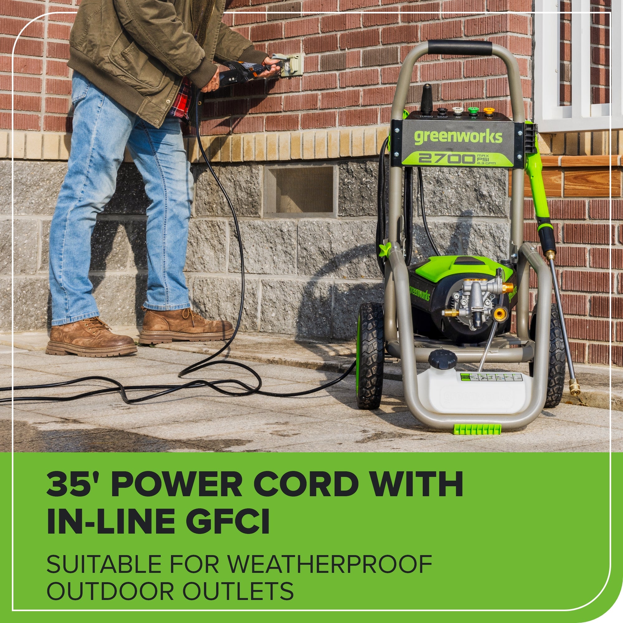 2700 PSI 1.2 GPM Cold Water Electric Pressure Washer