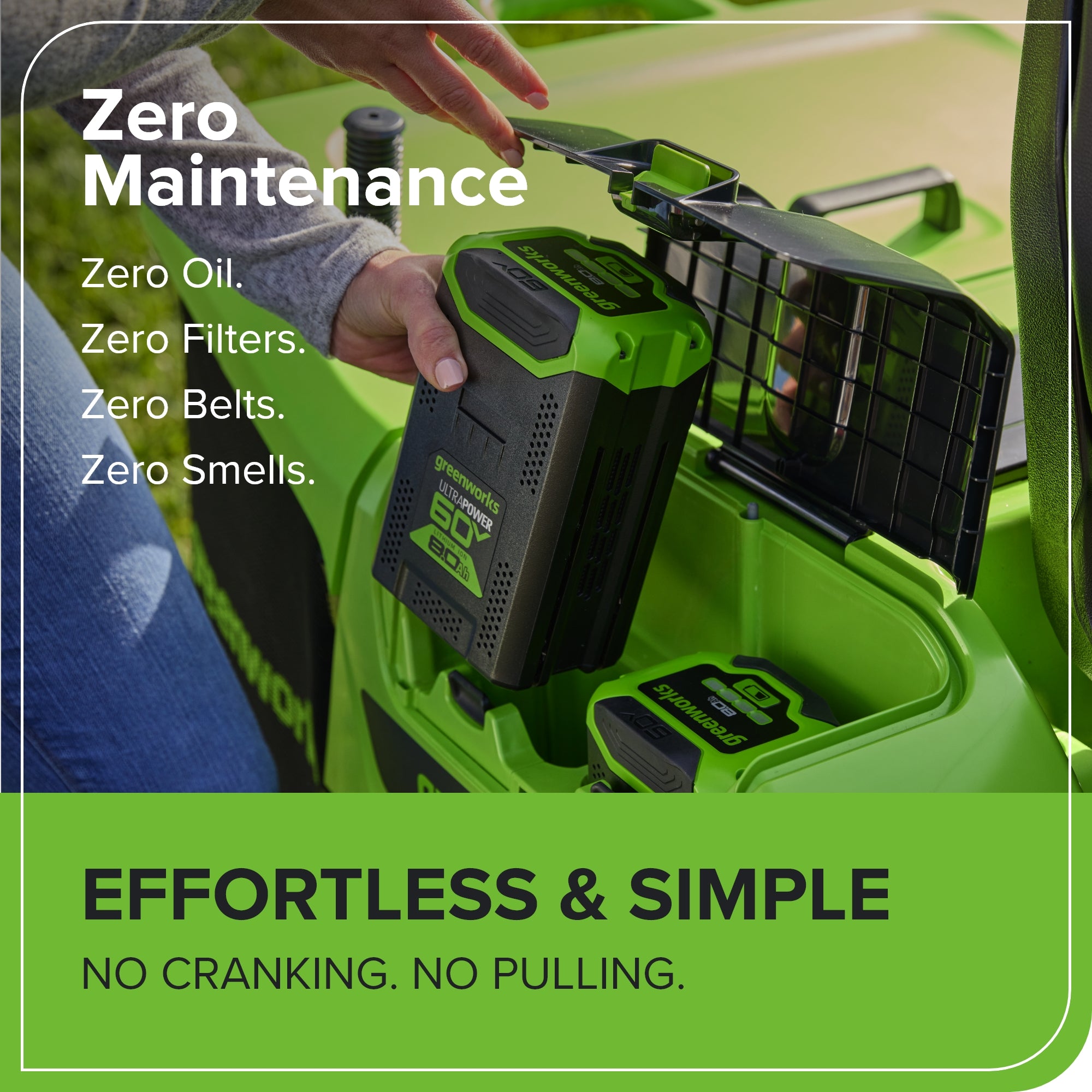 60V 30” CrossoverT Riding Lawn Tractor, Bagger Included w/ (4) 8.0Ah (1) 20.0Ah Batteries & 600-Watt Charger