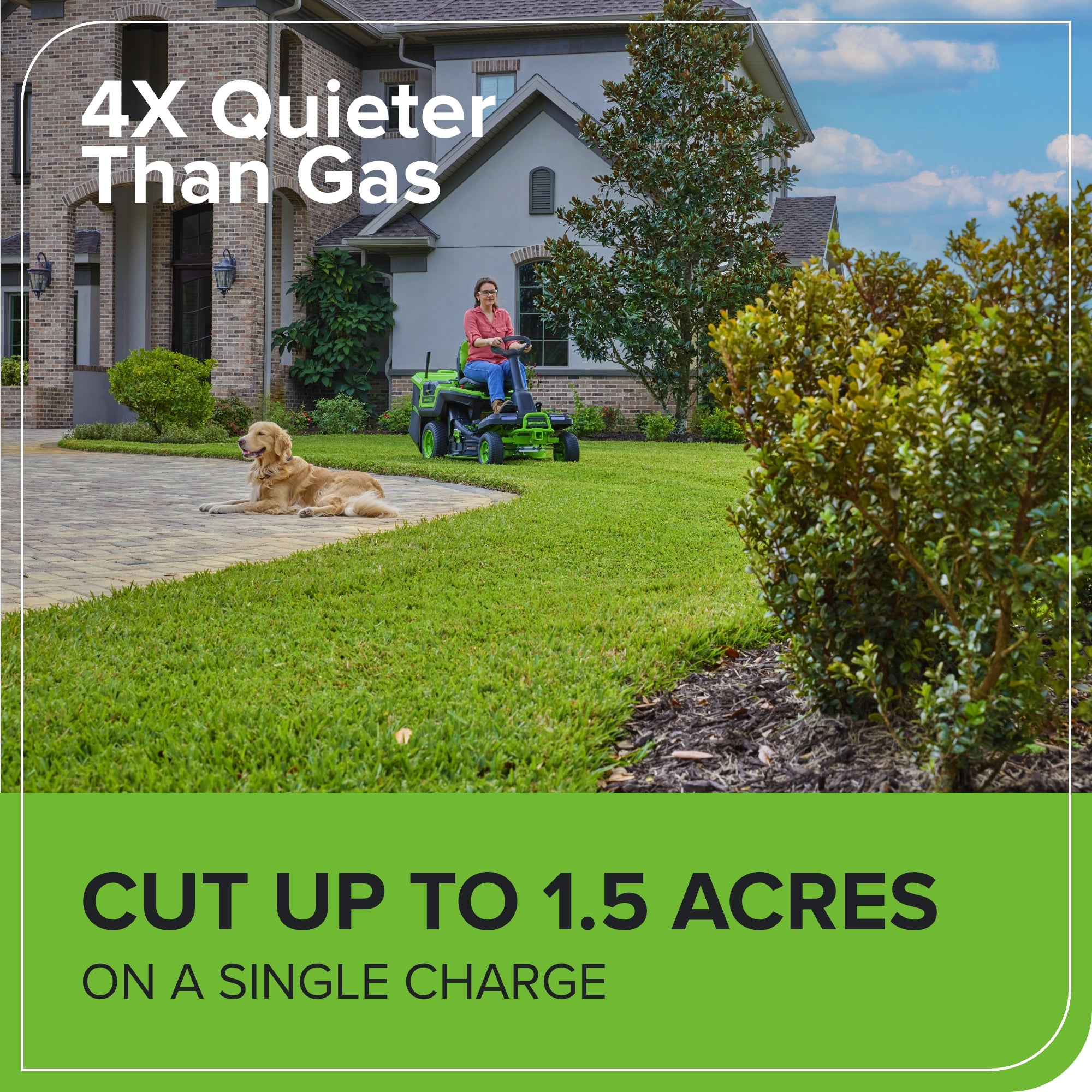 60V 30” CrossoverT Riding Lawn Tractor with (4) 8.0Ah Batteries & 600-Watt Charger