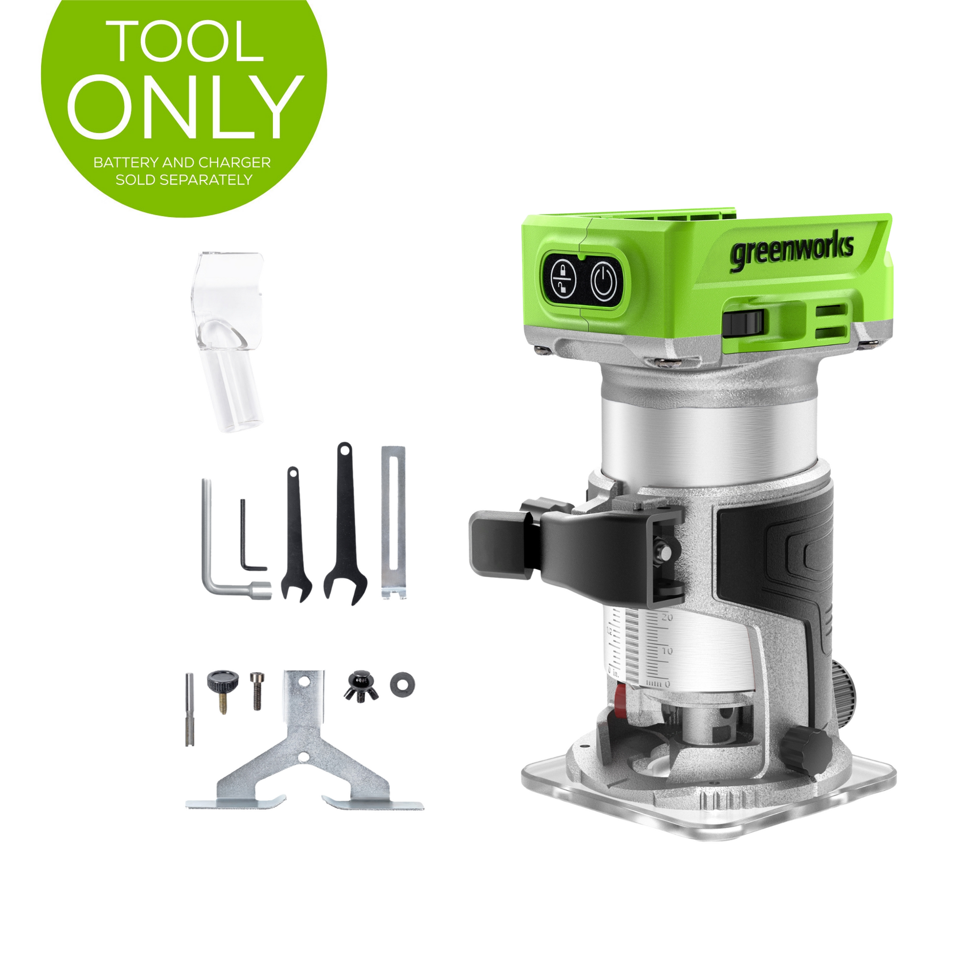 24V Cordless Battery Compact Router w/ 2.0Ah Battery & Charger