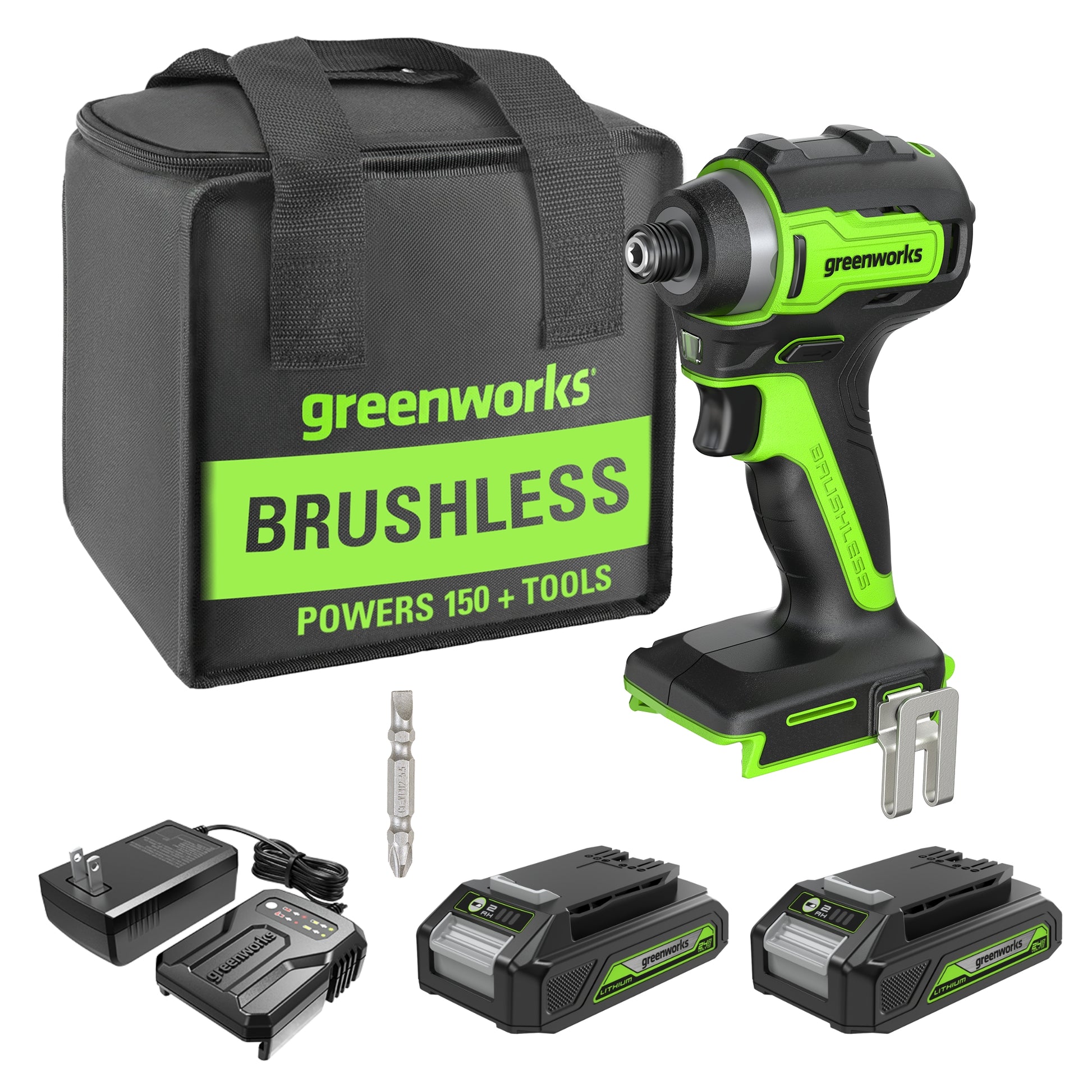 24V Cordless Battery Drill, Impact Driver & Jig Saw 3PC Combo Kit w/ (2) 2.0Ah Batteries & Charger