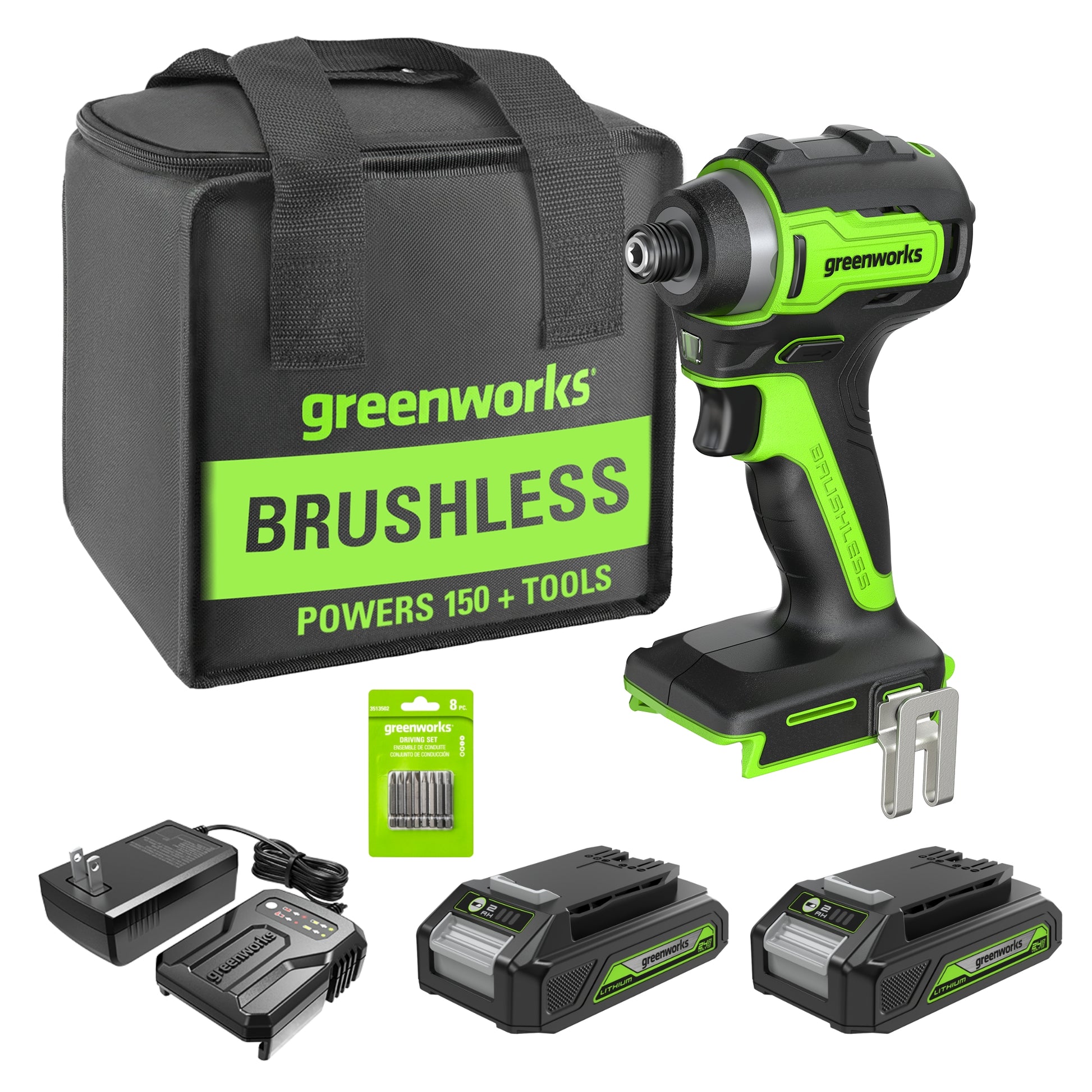24V Cordless Battery Drill, Impact Driver & Jig Saw 3PC Combo Kit w/ (2) 2.0Ah Batteries & Charger