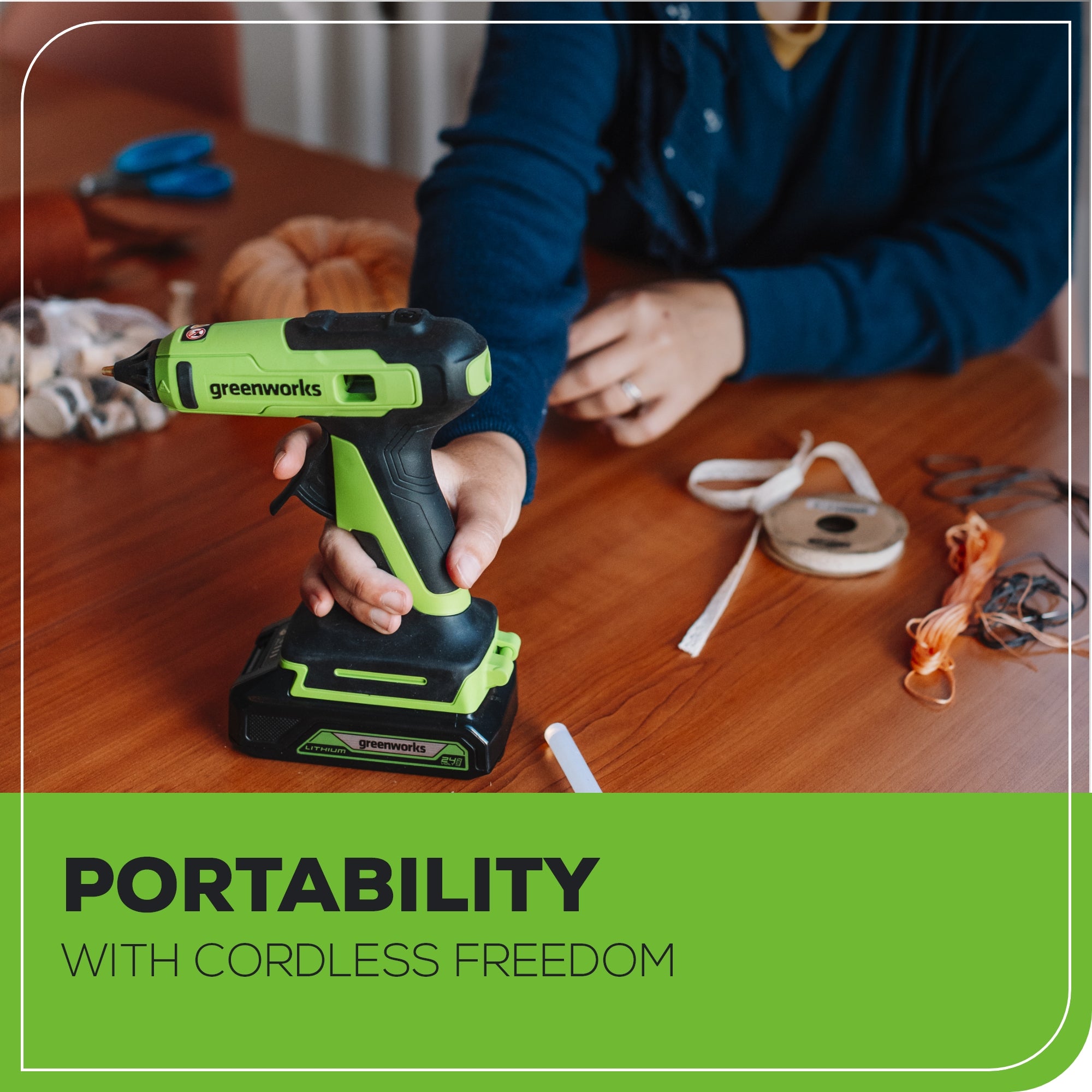 24V Cordless Battery Heat Glue Gun (Tool Only)