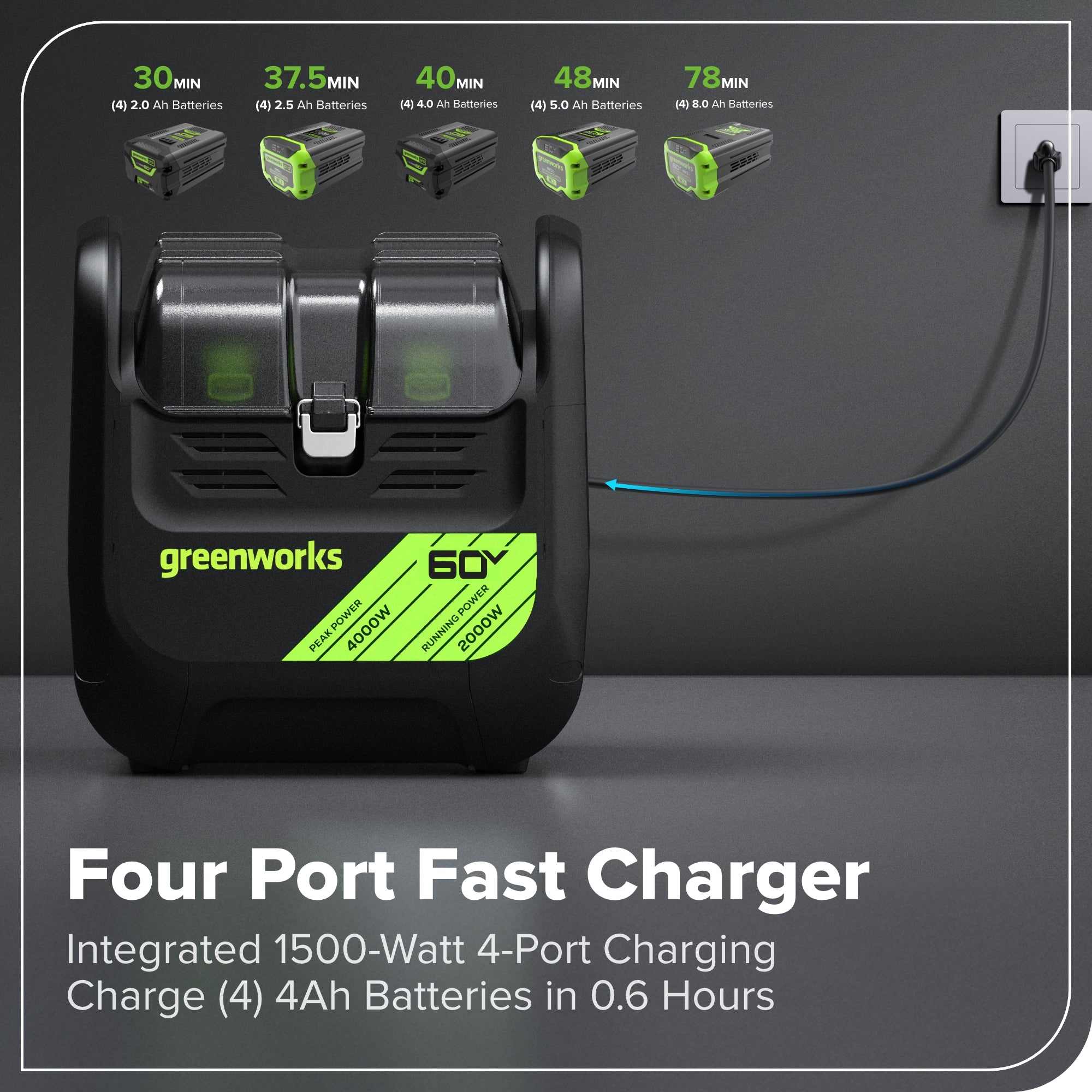 60V 2000W 4-Slot Inverter Portable Power Station (Tool Only)