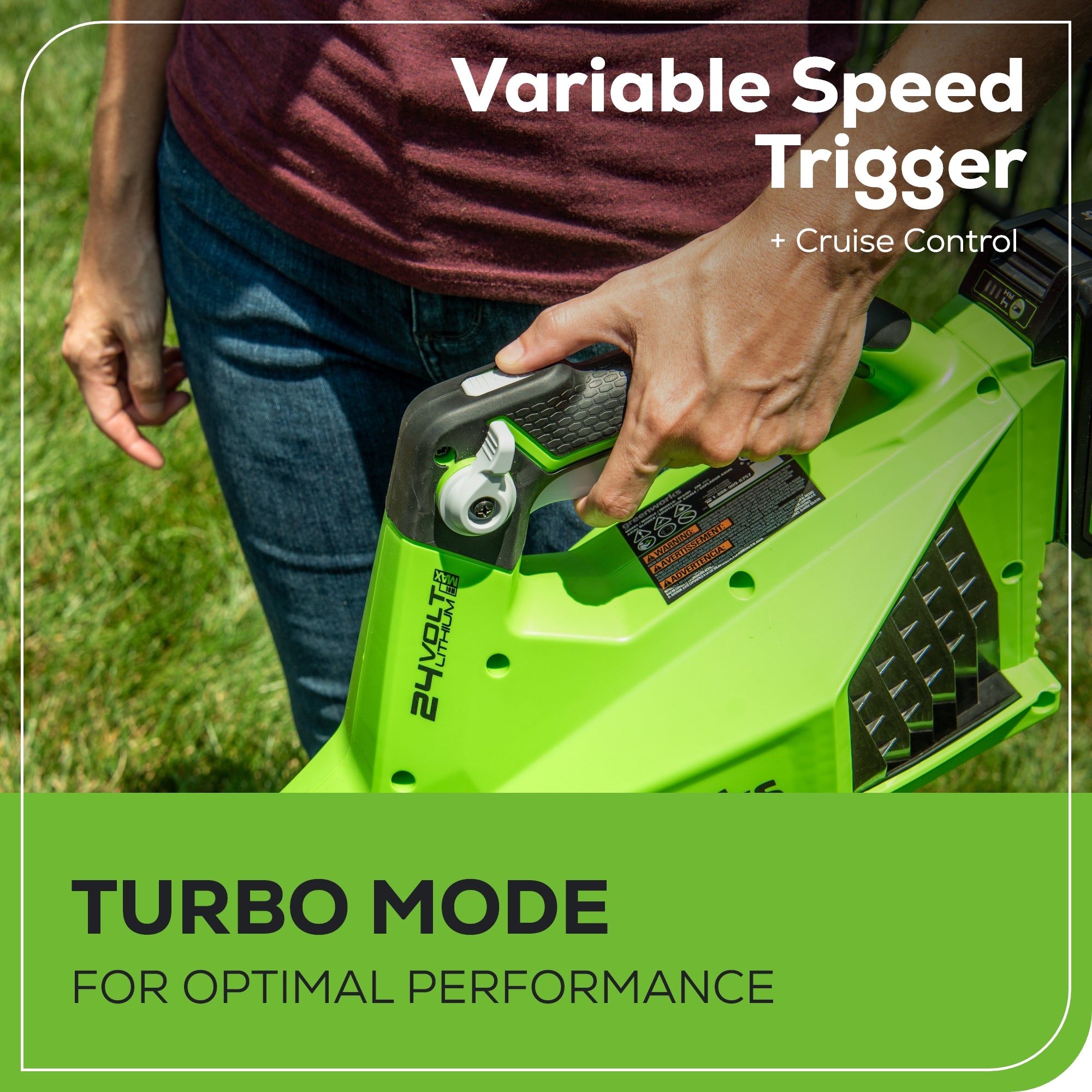 RENEWED 24V 450 CFM Cordless Battery Leaf Blower w/ 4.0 Ah USB Battery & Charger