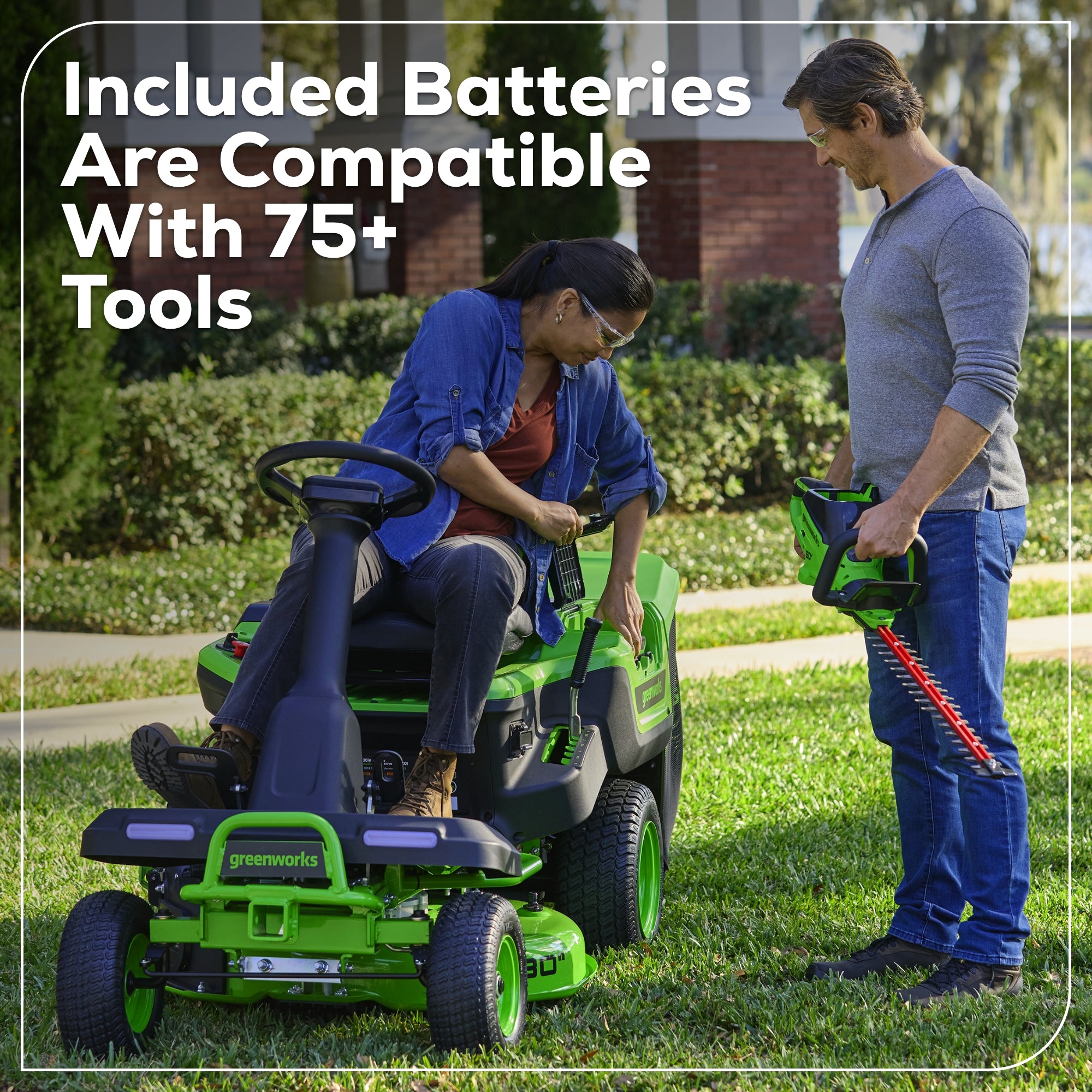 60V 30” CrossoverT Riding Lawn Tractor with (2) 8.0 Ah, (2) 4.0 Ah Batteries & 600-Watt Charger