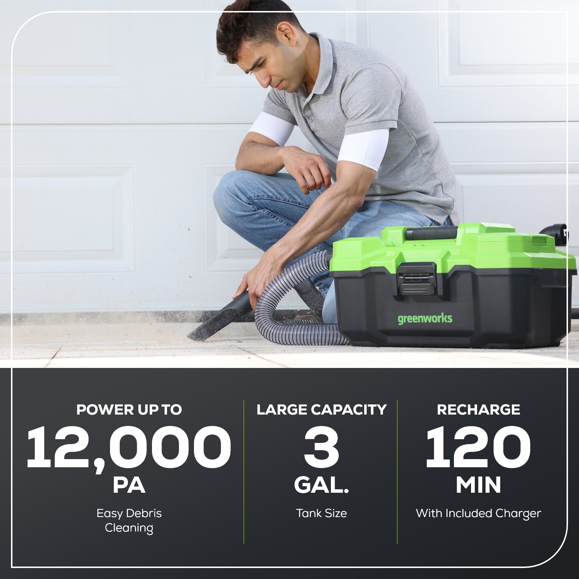 24V Brushless 3-Gal Cordless Battery Wet/Dry Vacuum w/ 4.0Ah USB Battery & Charger