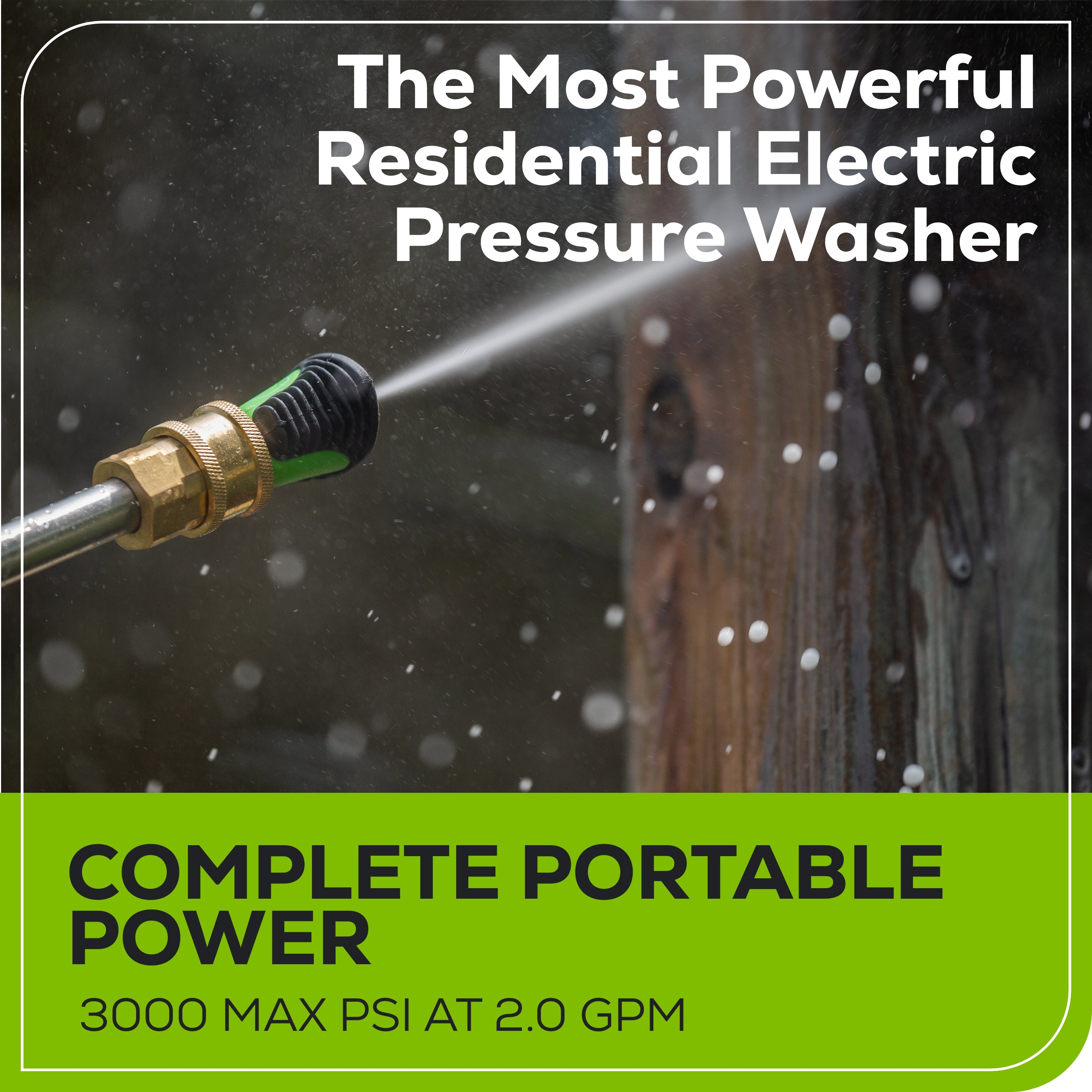 60V 3000-PSI 2.0 GPM Electric Pressure Washer w/ (2) 4.0Ah Batteries & Rapid Charger