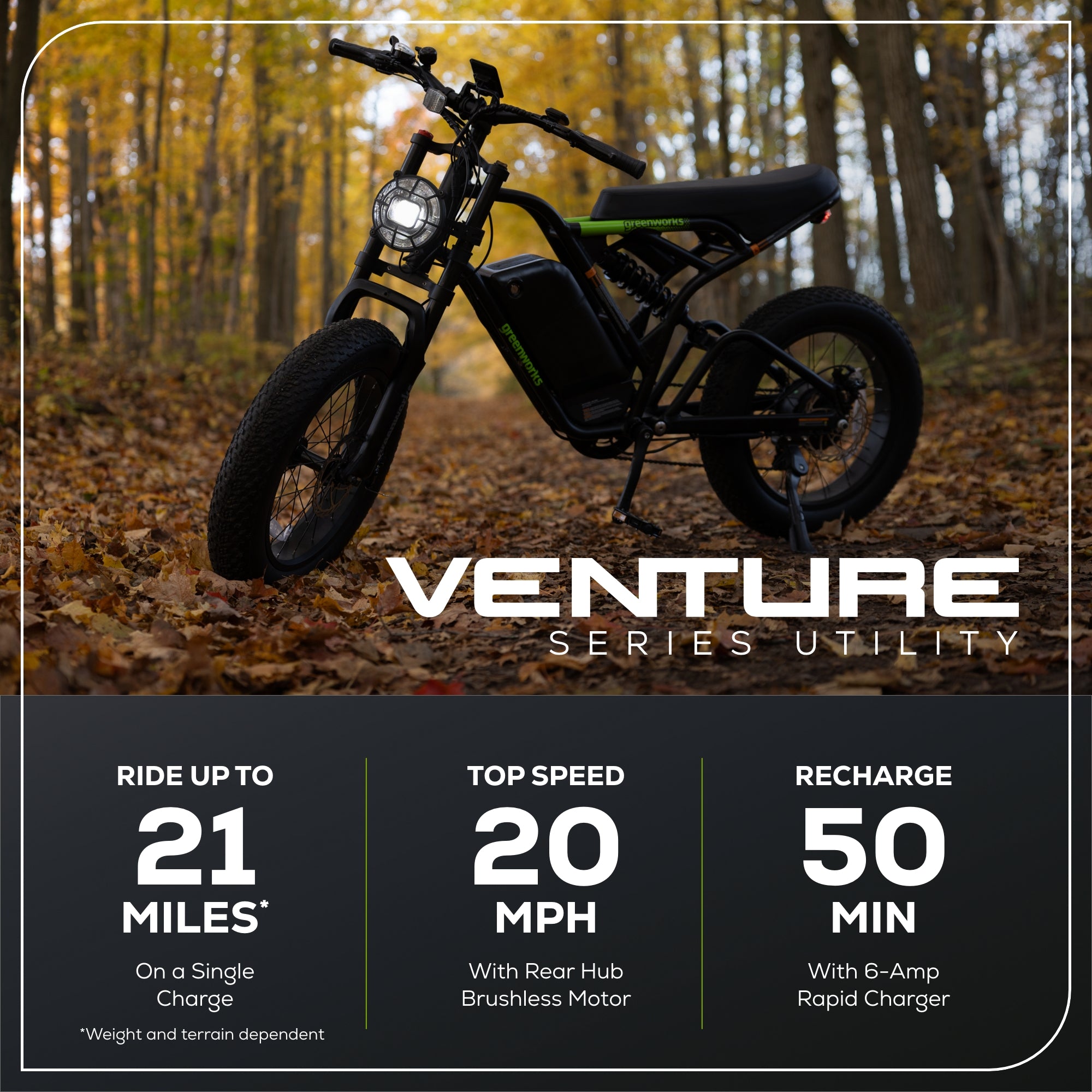 60V VENTURE Series 20” Fat Tire Electric Utility Bike (Tool Only)