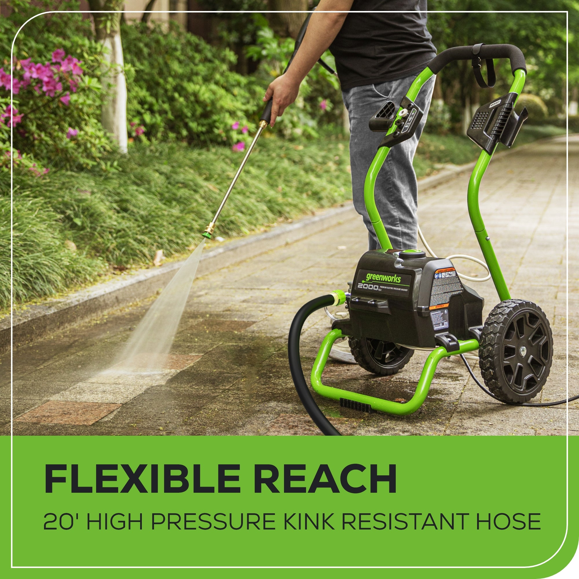 2000 PSI 1.2 GPM Cold Water Electric Pressure Washer (Green Frame)