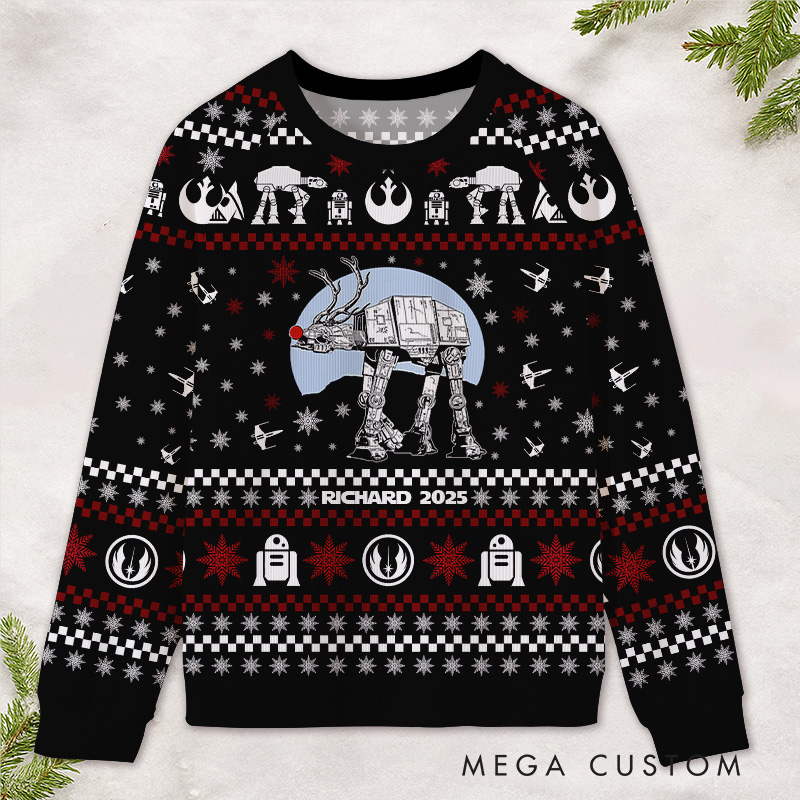 Personalized Galaxy Dashing Christmas Ugly Sweater Movie Christmas Sweater Film Fan Family Sweater