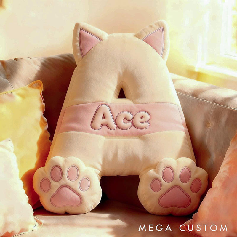 Personalized Pet Lover Cute Letter Pillow with Custom Name Design Graphic 3D Print